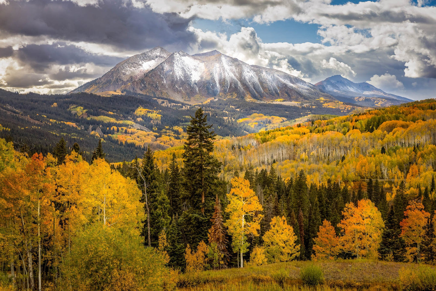 Rocky Mountain Large Wall Art, Colorado Autumn Aspens Art, Crested Butte Mountain Photo Landscape Print, Gothic Road Nature Canvas Scenery