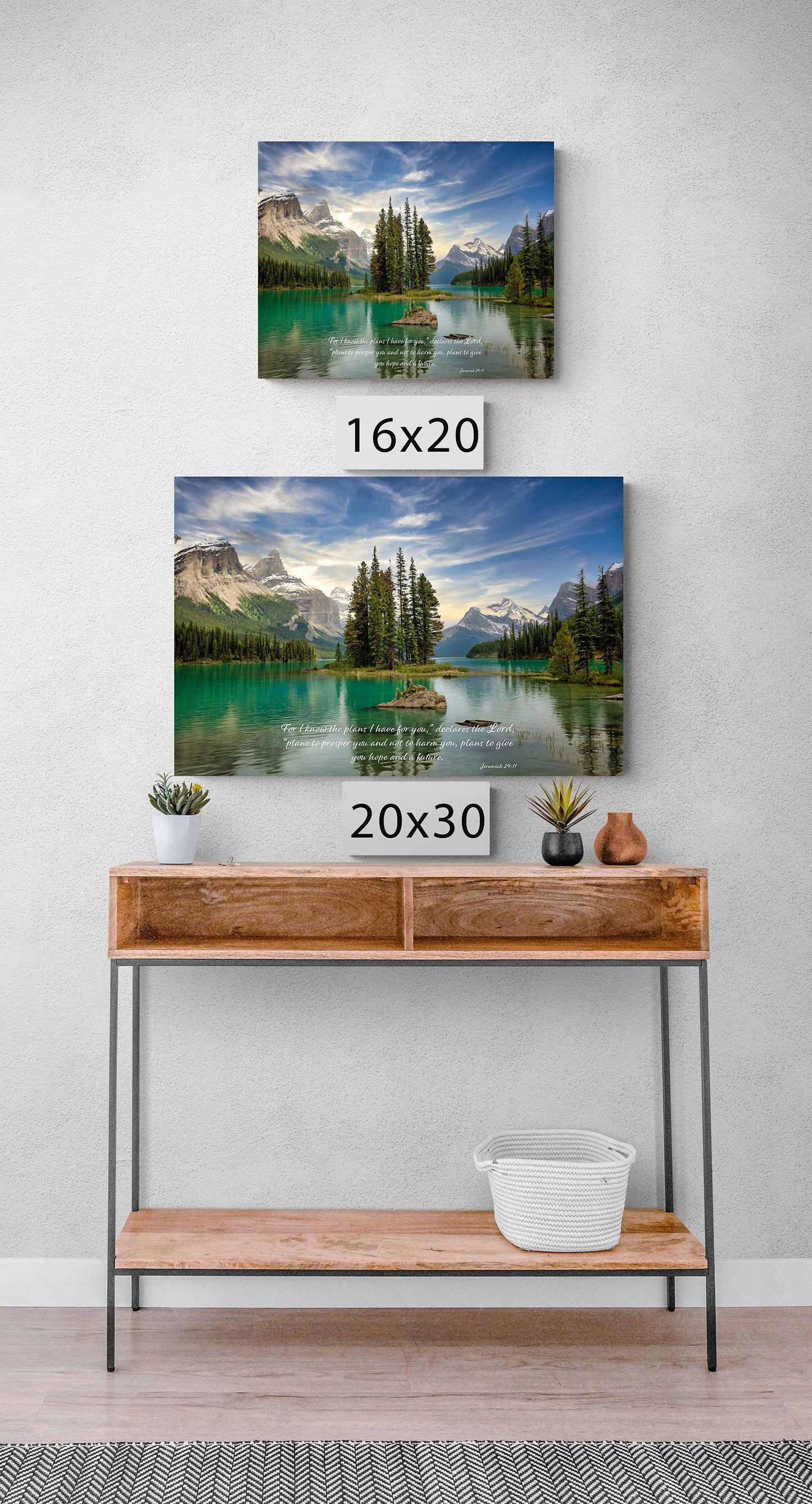 Jeremiah 29:11 Bible Verse Photo Canvas, Christian Scripture Inspirational Wall Art, Canadian Rockies, I Know the Plans I Have for You