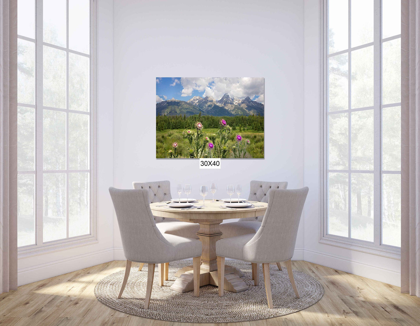 Thistle Canvas Print, Grand Teton National Park Landscape Photo Canvas, Mountain Wall Art, Wyoming Photography