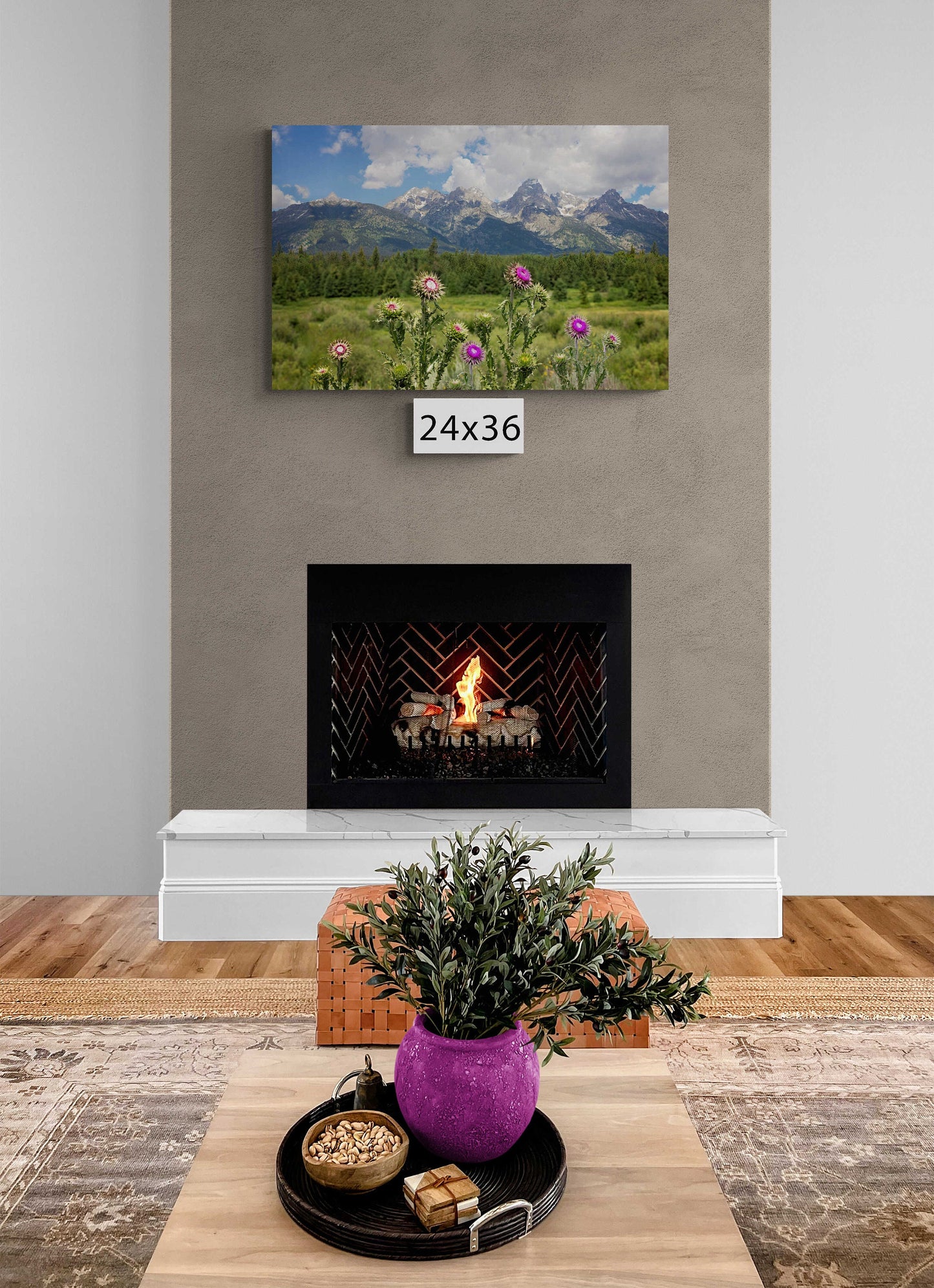 Thistle Canvas Print, Grand Teton National Park Landscape Photo Canvas, Mountain Wall Art, Wyoming Photography