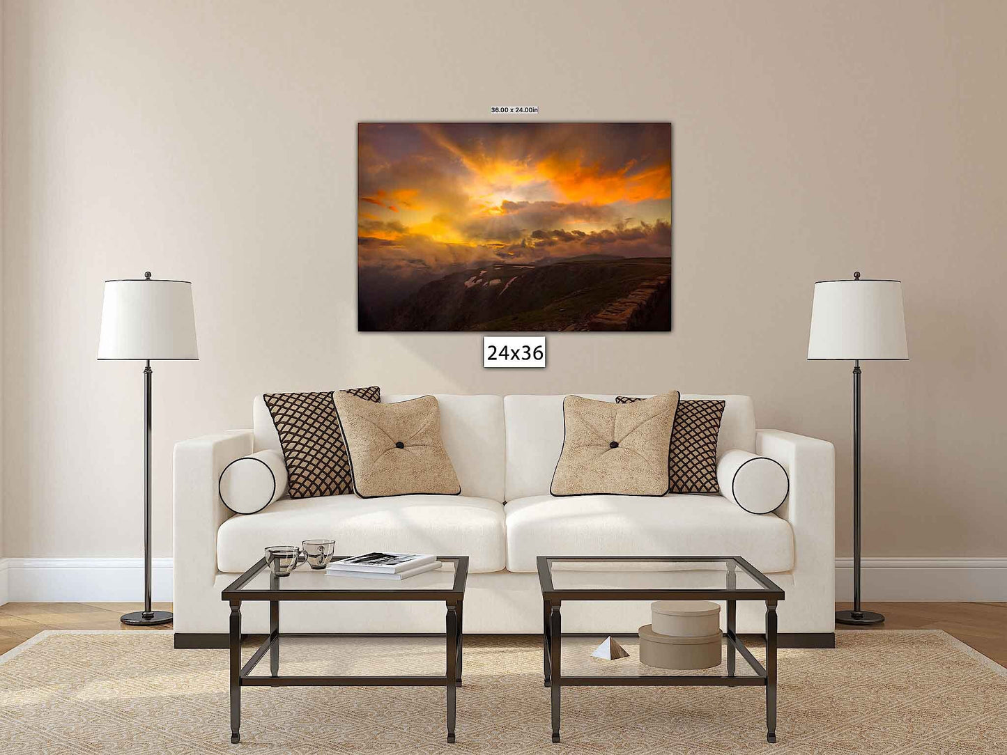 Sunset on Trail Ridge Road Rocky Mountain National Park, Colorado Landscape Canvas Wall Art, Mountain Photography, Alpine Scenery