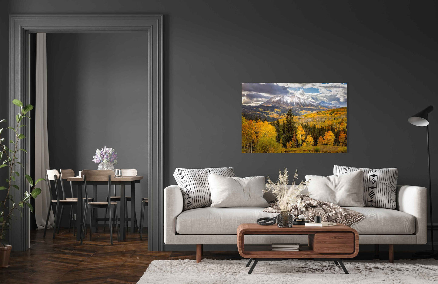 Rocky Mountain Large Wall Art, Colorado Autumn Aspens Art, Crested Butte Mountain Photo Landscape Print, Gothic Road Nature Canvas Scenery