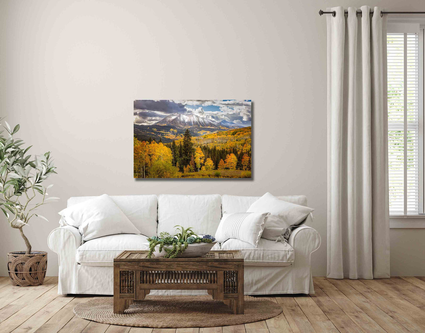 Rocky Mountain Large Wall Art, Colorado Autumn Aspens Art, Crested Butte Mountain Photo Landscape Print, Gothic Road Nature Canvas Scenery