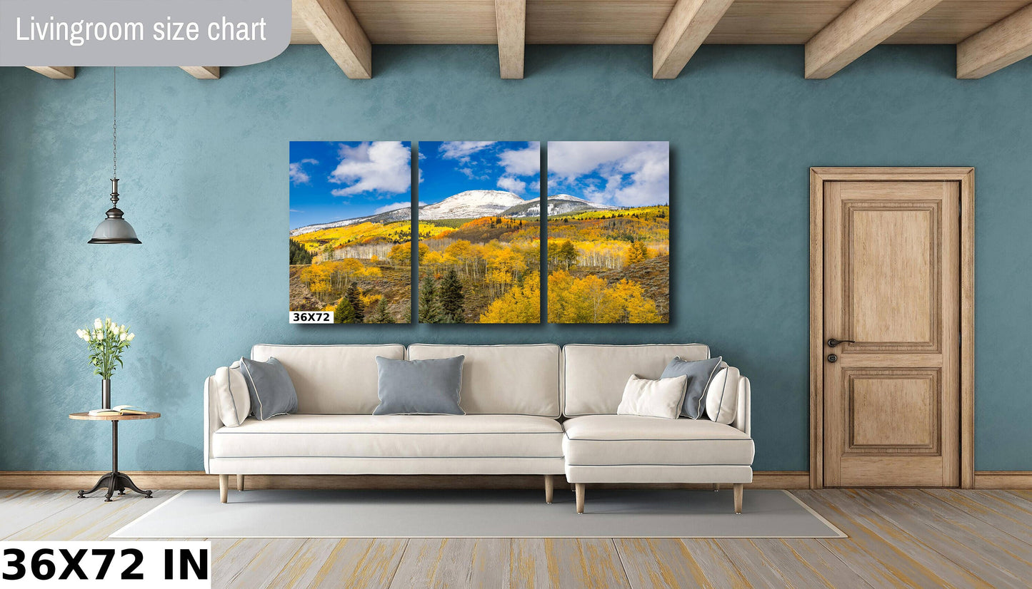 Rocky Mountain Large Wall Art, Colorado Autumn Aspens Art, Crested Butte Mountain Photo Landscape Print, Gunnison Forest Nature Canvas