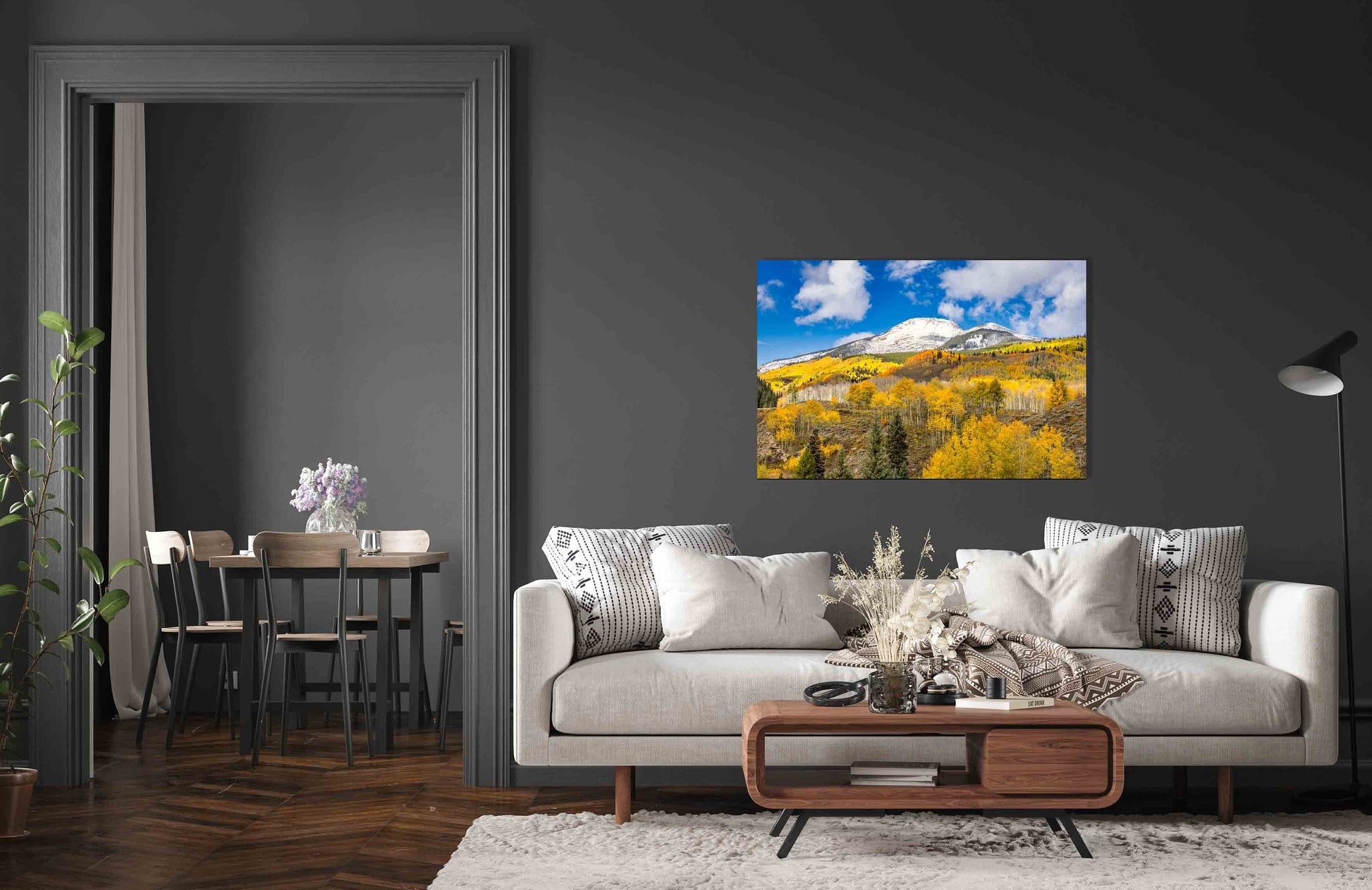 Rocky Mountain Large Wall Art, Colorado Autumn Aspens Art, Crested Butte Mountain Photo Landscape Print, Gunnison Forest Nature Canvas