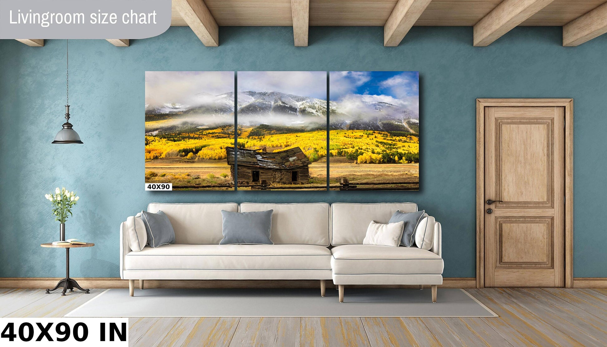 Old Barn and Snowy Mountain Peak, Colorado Autumn Aspens Art, Crested Butte Photo Landscape Print, Nature Large Canvas Beautiful Scenery