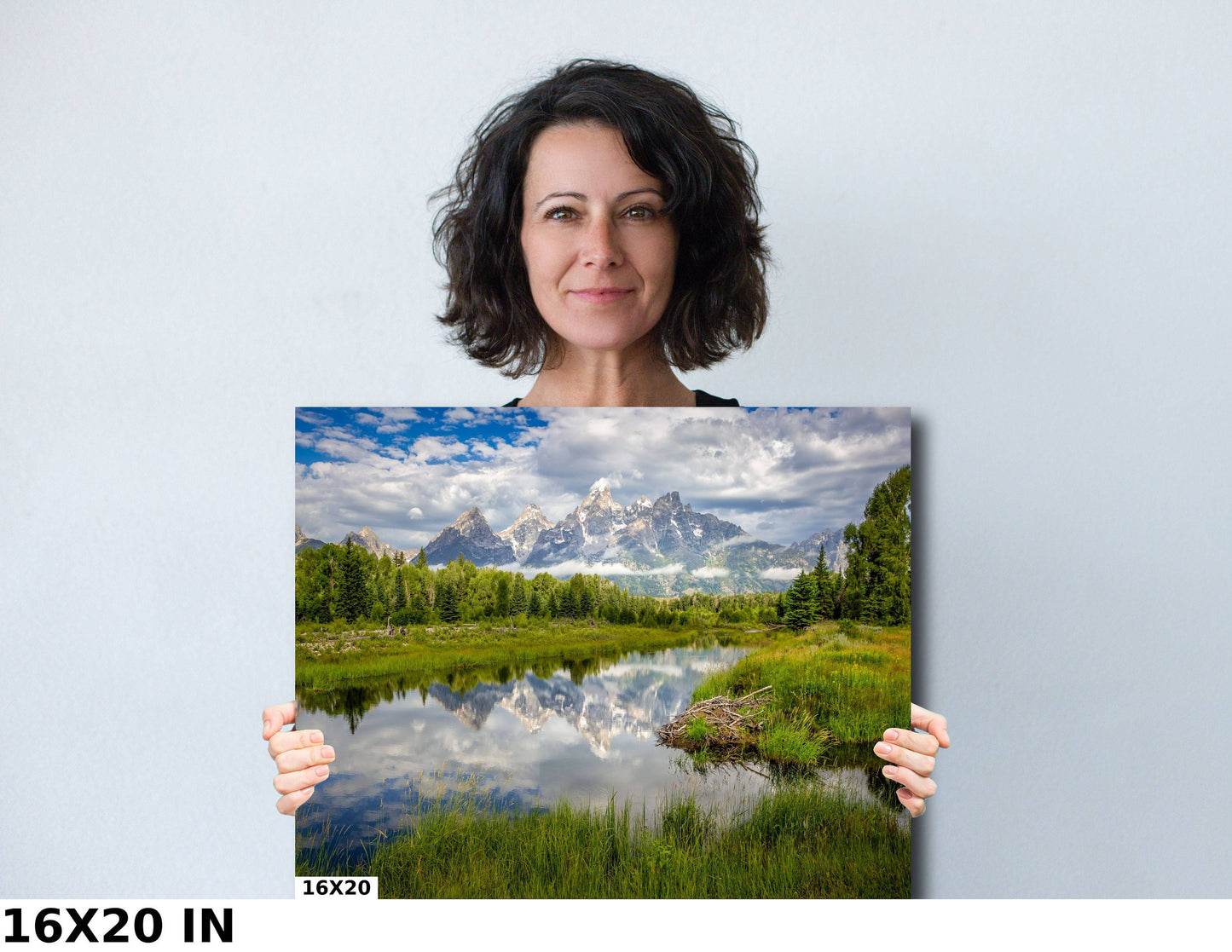 Grand Teton National Park Landscape Print, Schwabacher Landing, Beautiful Mountain Reflection, Wyoming Canvas Large Wall Art, Snake River