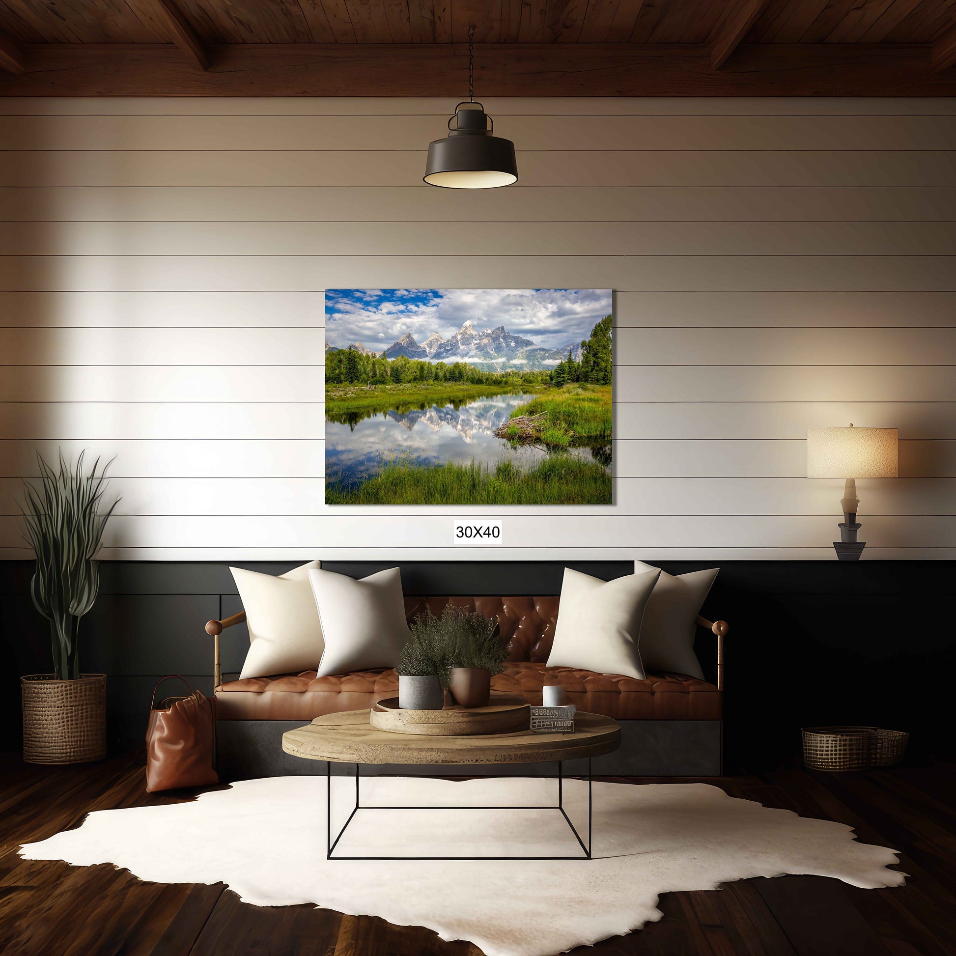 Grand Teton National Park Landscape Print, Schwabacher Landing, Beautiful Mountain Reflection, Wyoming Canvas Large Wall Art, Snake River