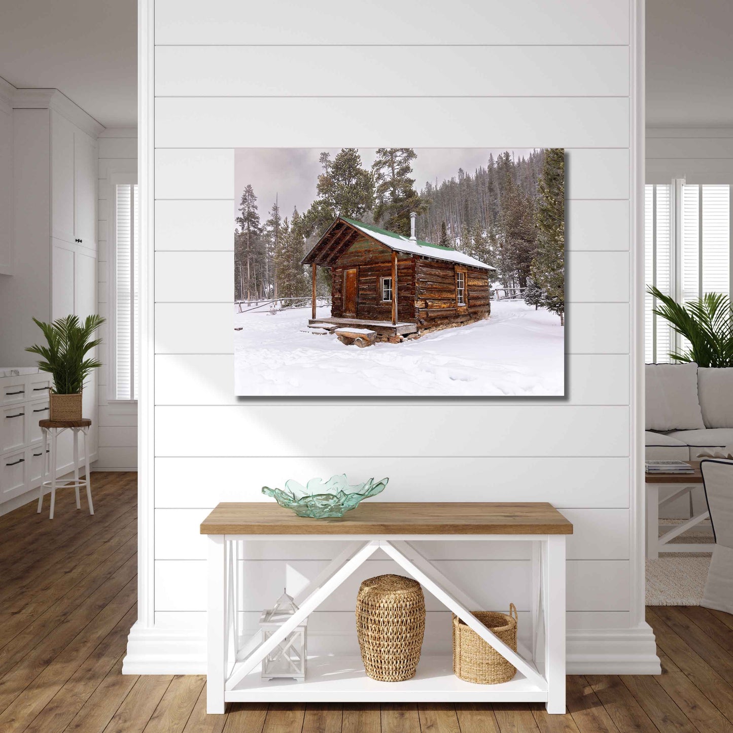 Cabin in Snow Rocky Mountain National Park, Colorado Winter Landscape Photo, Grand Lake, Christmas Forest Scenery, Large Wall Art Home Decor