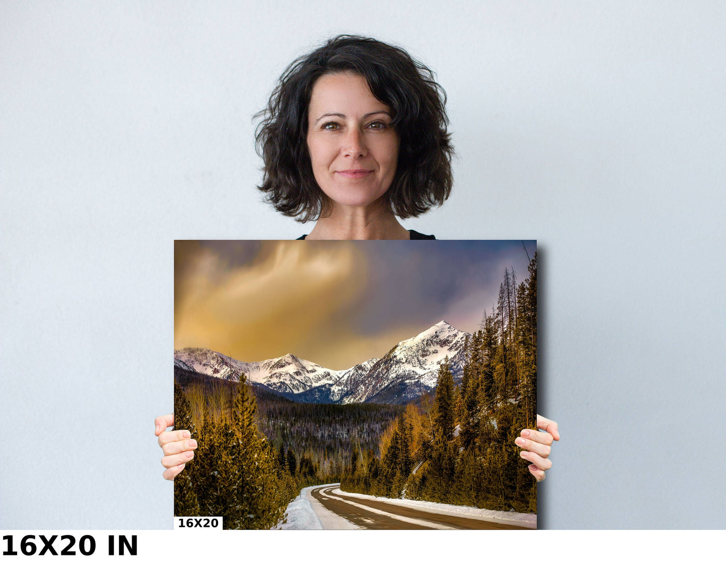 Stormy Winter Sunset Sky Rocky Mountain National Park, Colorado Landscape Canvas Wall Art, Snowy Forest Scene Home Decor, Beautiful Photo