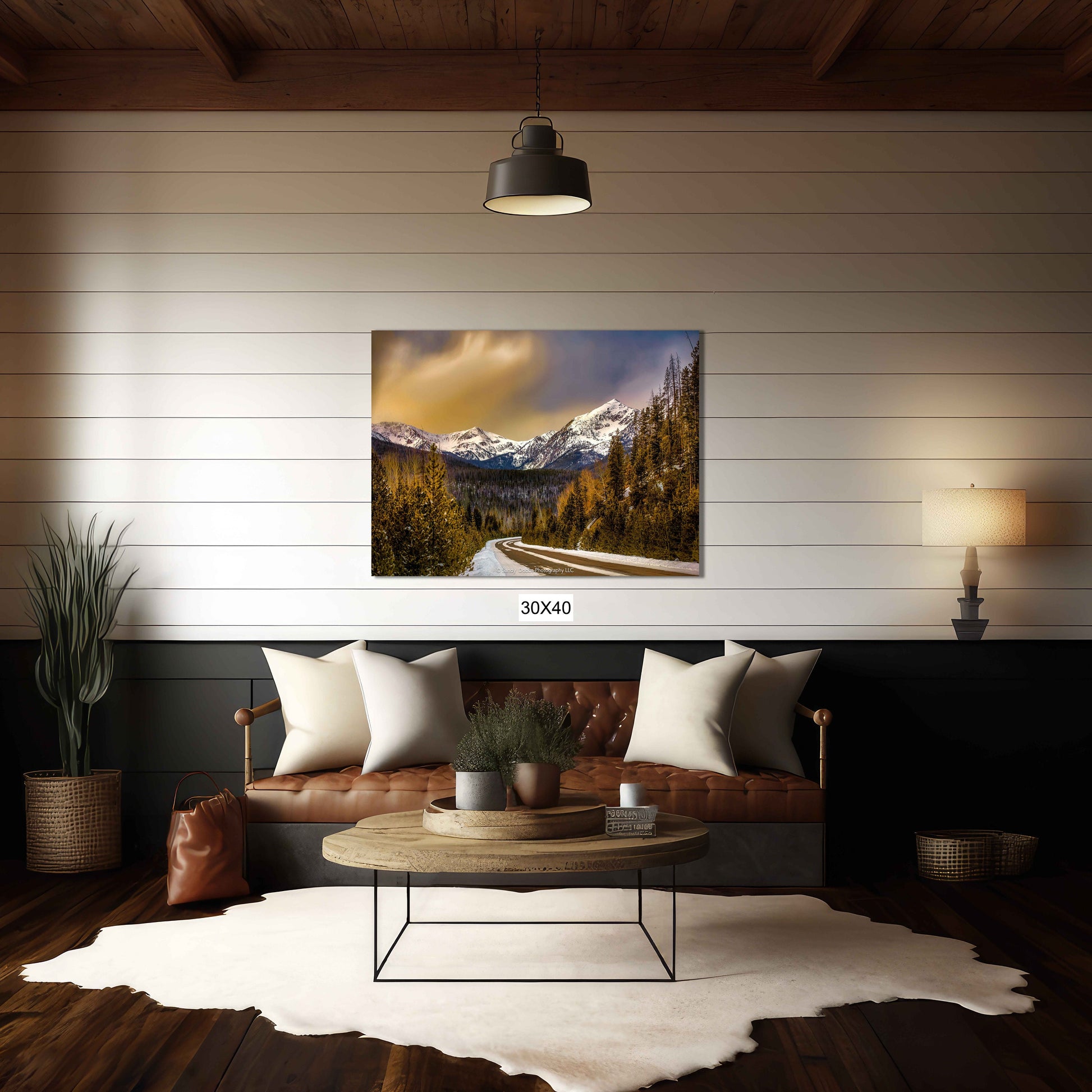 Stormy Winter Sunset Sky Rocky Mountain National Park, Colorado Landscape Canvas Wall Art, Snowy Forest Scene Home Decor, Beautiful Photo