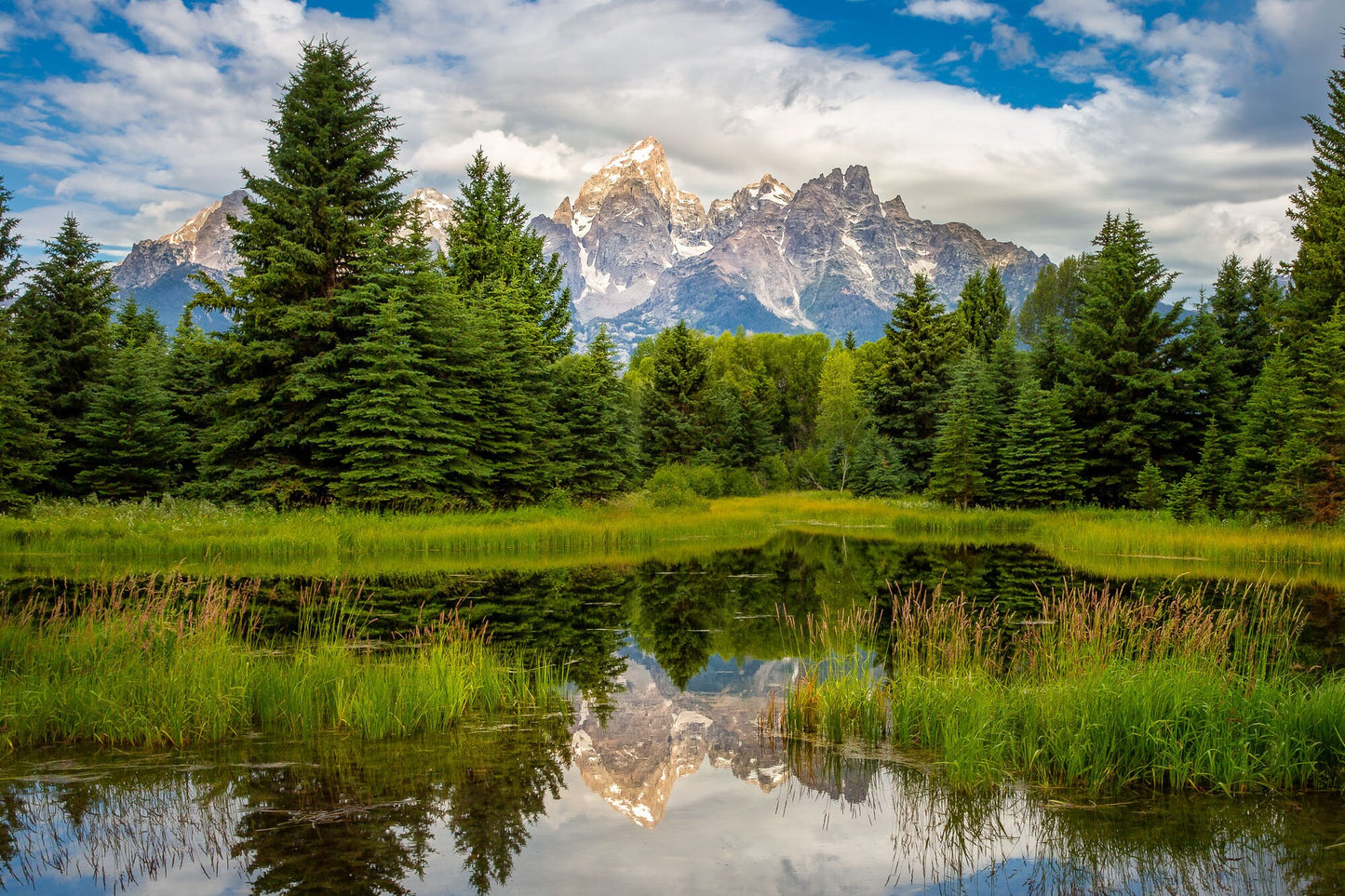 Grand Teton National Park Landscape Print, Schwabacher Landing, Mountain Reflection, Wyoming Canvas Large Wall Art Prints, Snake River