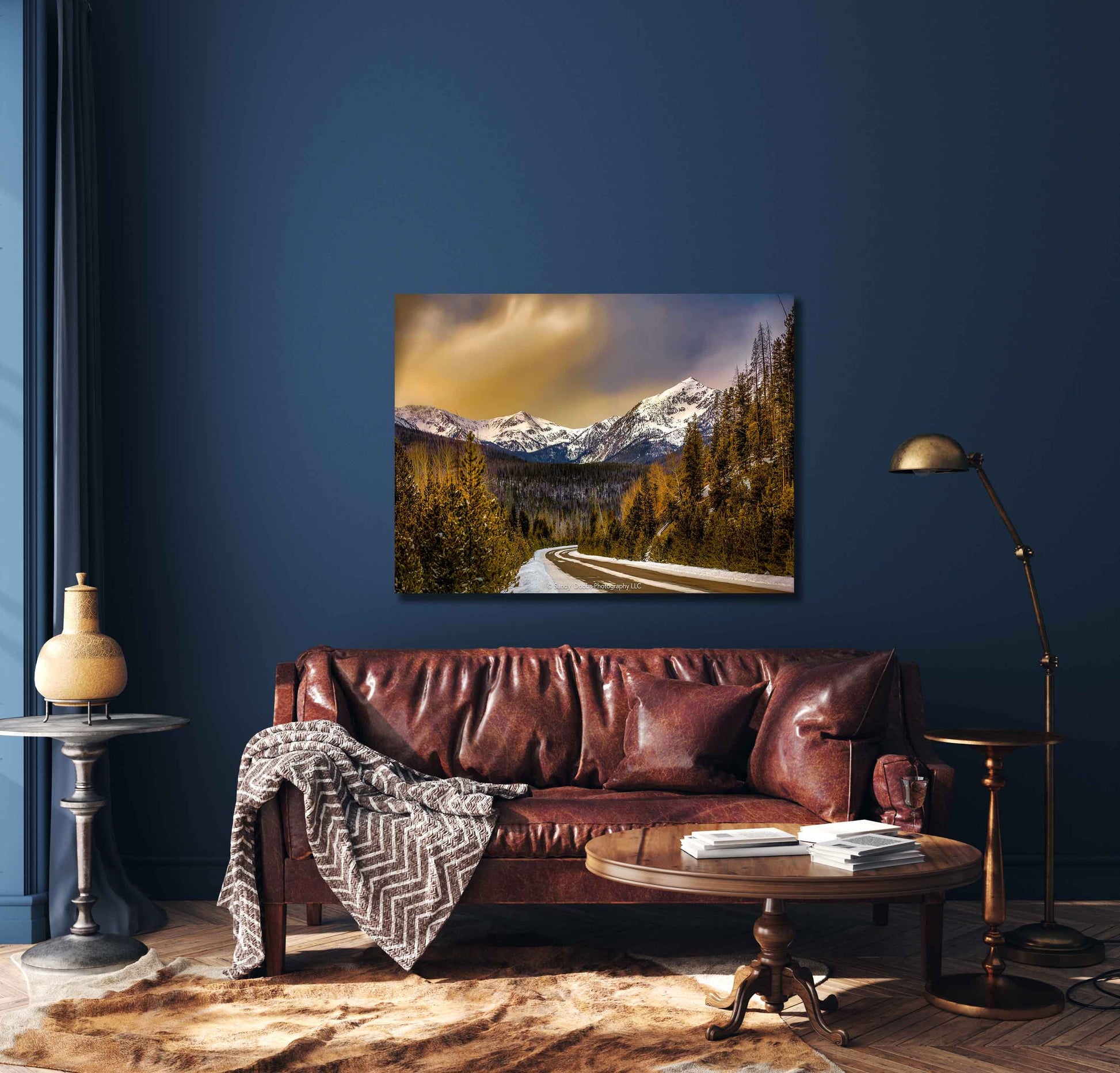 Stormy Winter Sunset Sky Rocky Mountain National Park, Colorado Landscape Canvas Wall Art, Snowy Forest Scene Home Decor, Beautiful Photo