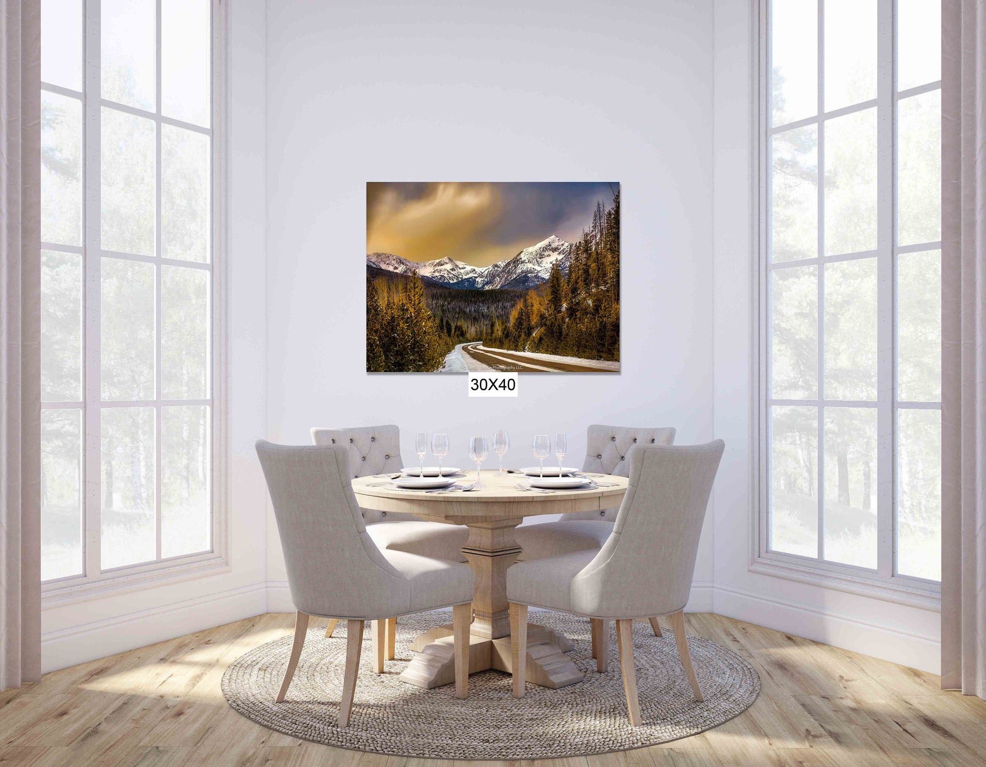 Stormy Winter Sunset Sky Rocky Mountain National Park, Colorado Landscape Canvas Wall Art, Snowy Forest Scene Home Decor, Beautiful Photo