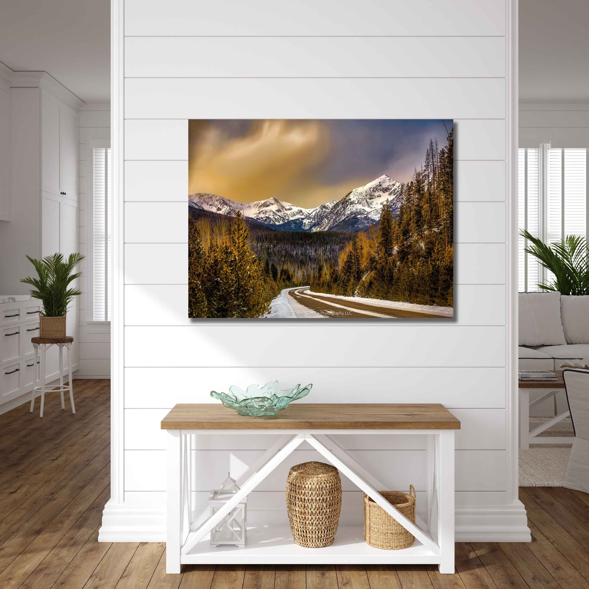 Stormy Winter Sunset Sky Rocky Mountain National Park, Colorado Landscape Canvas Wall Art, Snowy Forest Scene Home Decor, Beautiful Photo