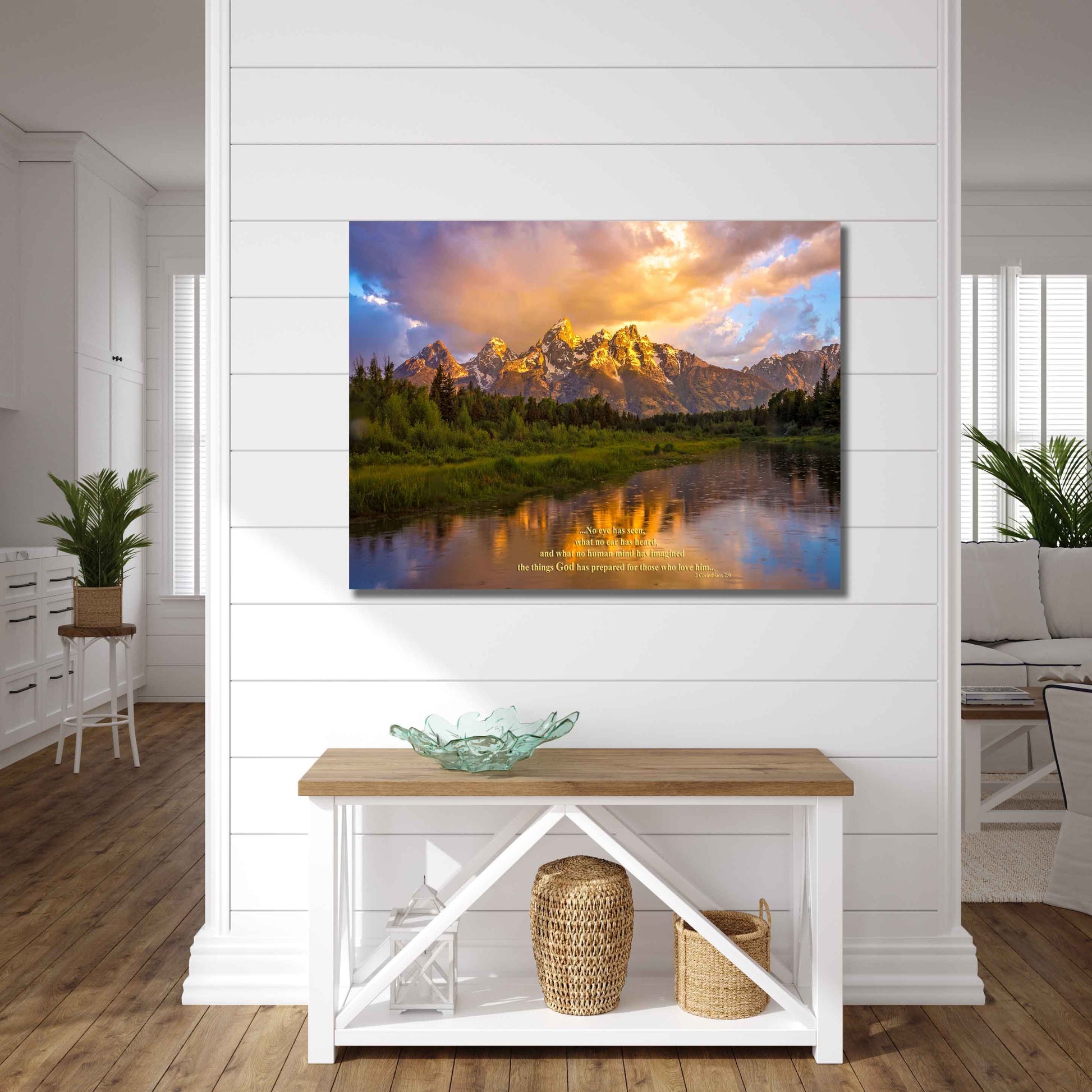 2 Corinthians 2:9 Christian Inspirational Wall Art, Scripture Canvas, Original Grand Teton Photography, God Has Prepared, Customization