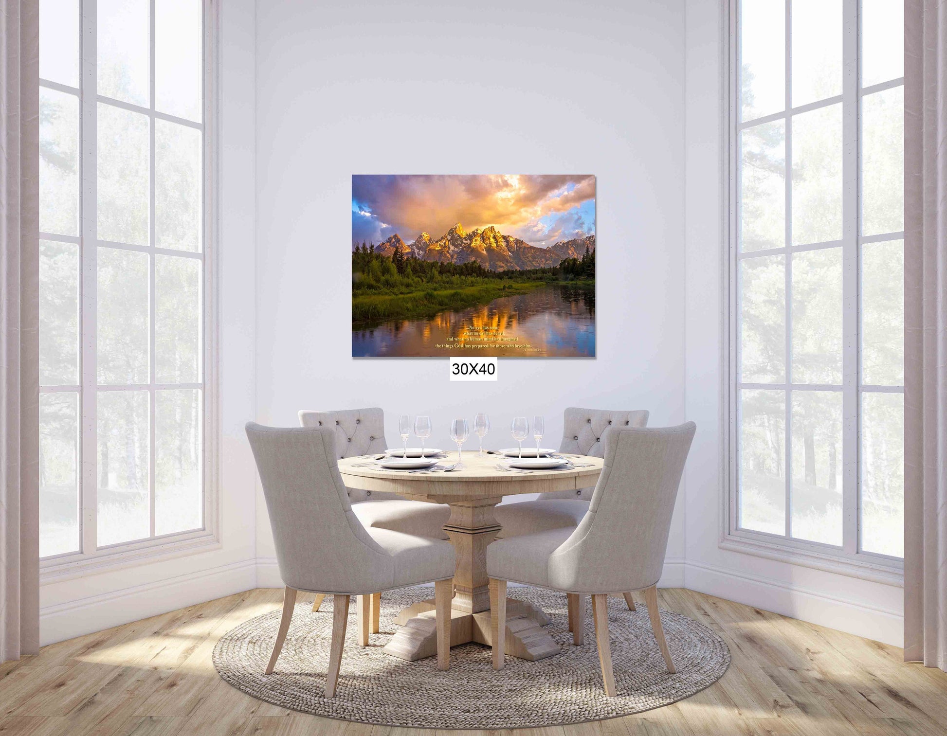 2 Corinthians 2:9 Christian Inspirational Wall Art, Scripture Canvas, Original Grand Teton Photography, God Has Prepared, Customization