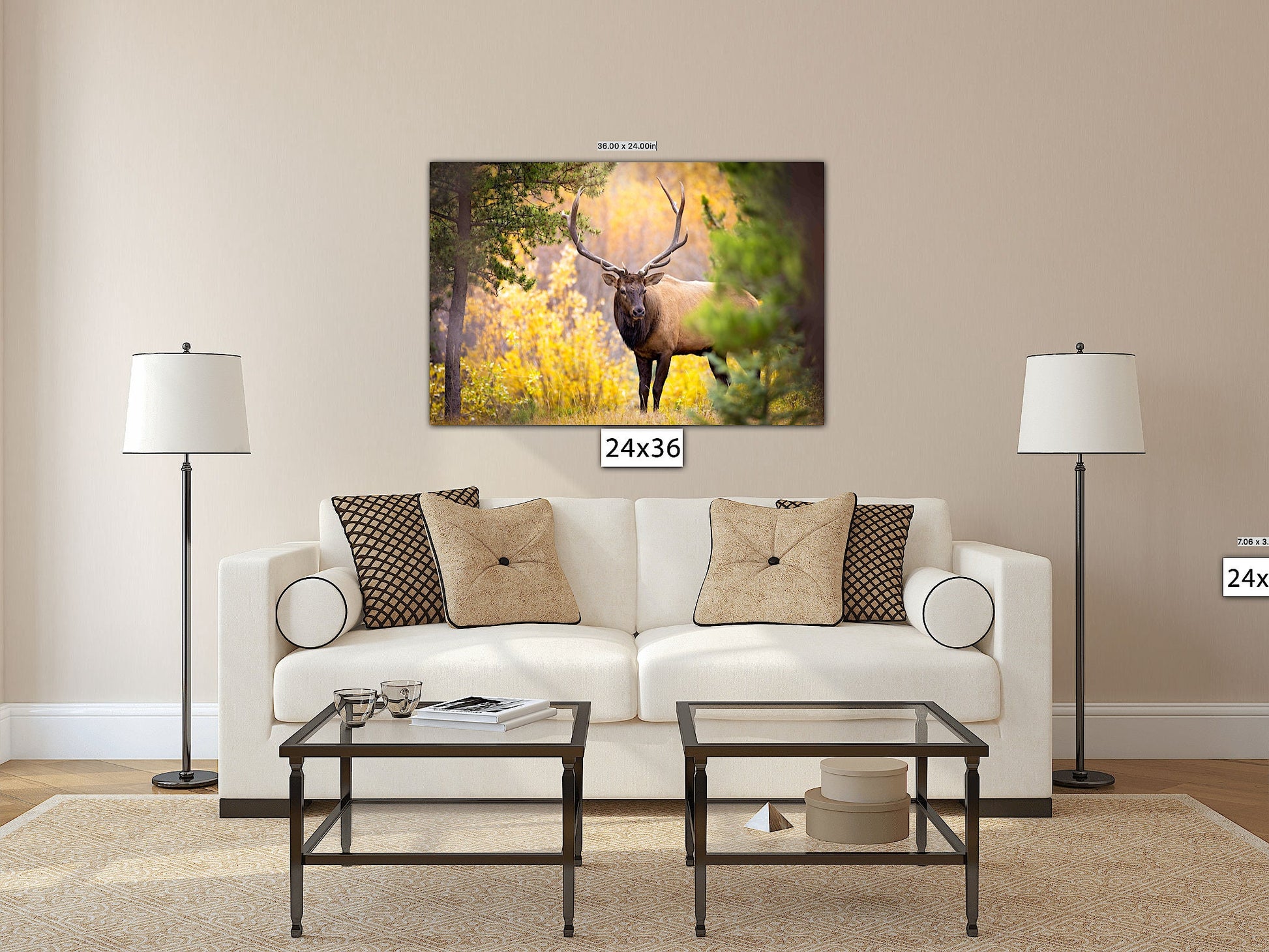 Bull Elk in Autumn Aspens, Wildlife Wall Canvas, Rocky Mountain National Park, Colorado Photography Art Print, Original Made in the USA