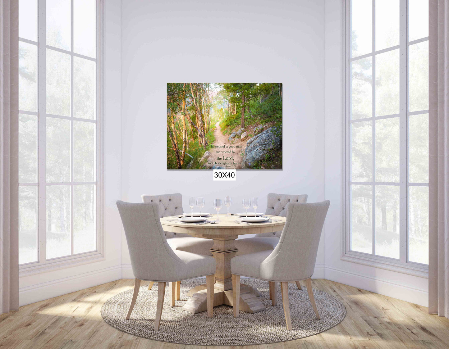 Psalm 37:23 Bible Verse Photo Canvas, Christian Scripture Inspirational Wall Art, Rocky Mountain National Park, Colorado, Steps of Good Man