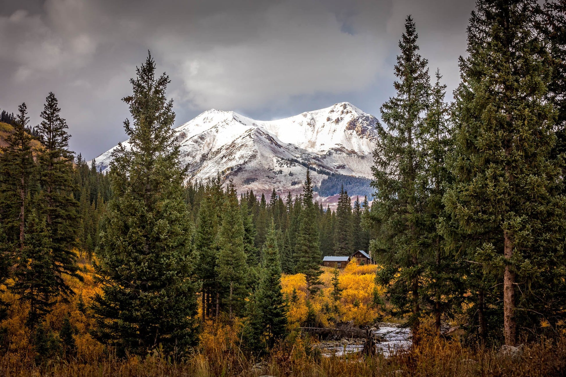 Colorado Autumn Mountain Landscape Photo, Fall Nature Canvas Print, San Juan Rocky Mountain Photography, Large Wall Art, Crested Butte