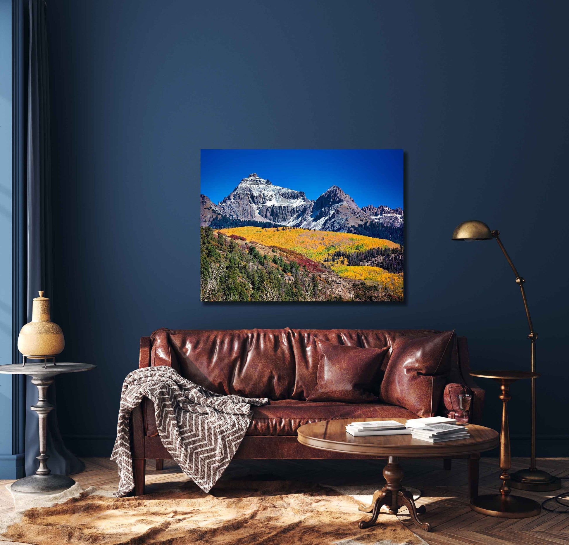 Rocky Mountains Autumn Landscape Photo, Colorado Aspens Fall Nature Canvas Print, San Juan Photography, Large Wall Art, Crested Butte