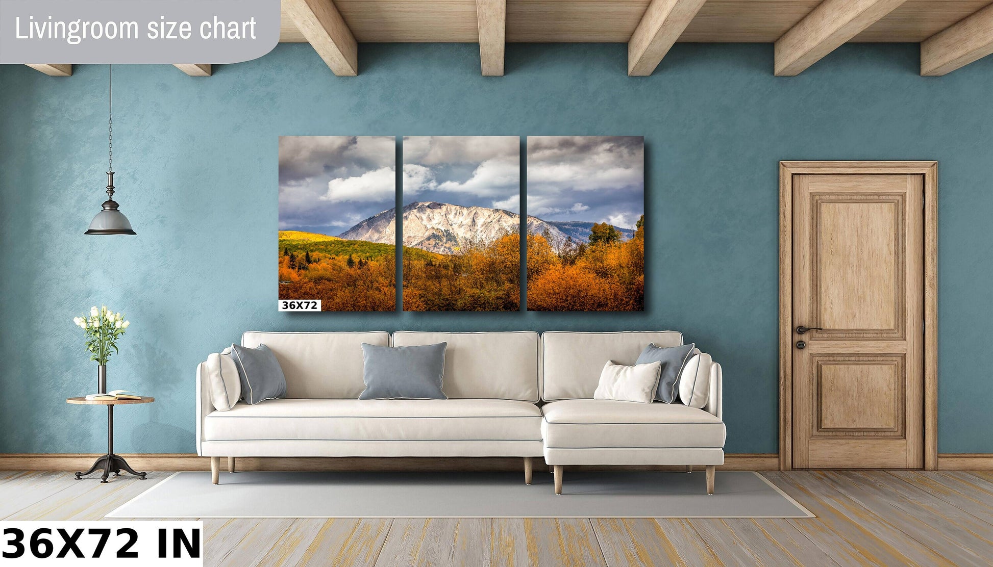 Mountain Peak in Autumn Print, Crested Butte Landscape Photo, Colorado Golden Aspens, Rocky Mountain Photography Canvas, Large Wall Art