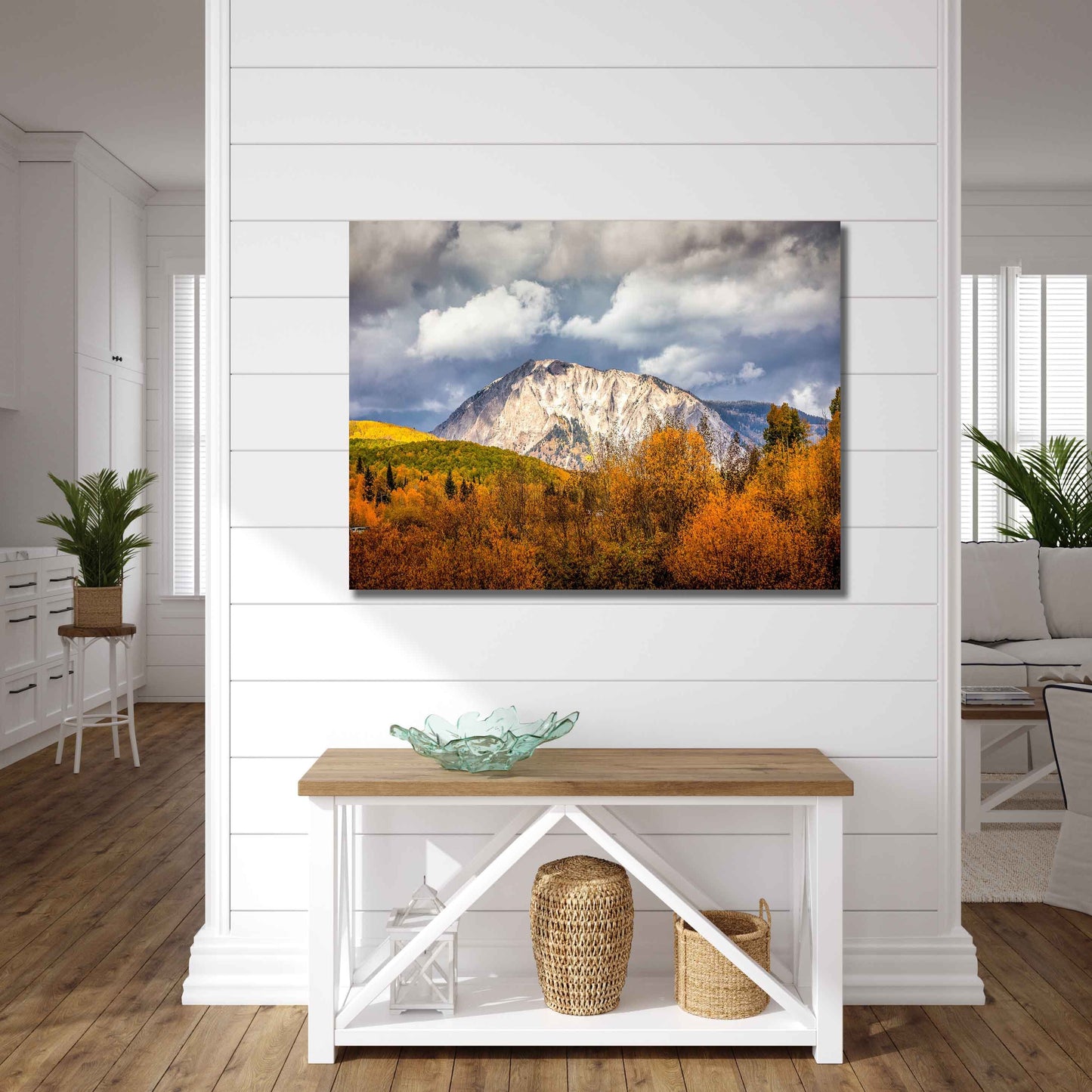 Mountain Peak in Autumn Print, Crested Butte Landscape Photo, Colorado Golden Aspens, Rocky Mountain Photography Canvas, Large Wall Art