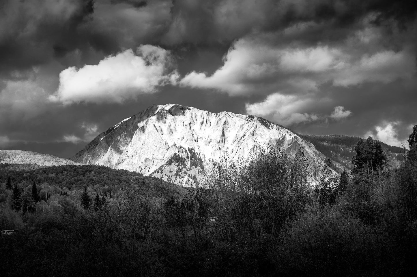 Mountain Peak Black and White Print, Crested Butte Landscape Photo, Colorado Rocky Mountain Photography Canvas, Large Wall Art