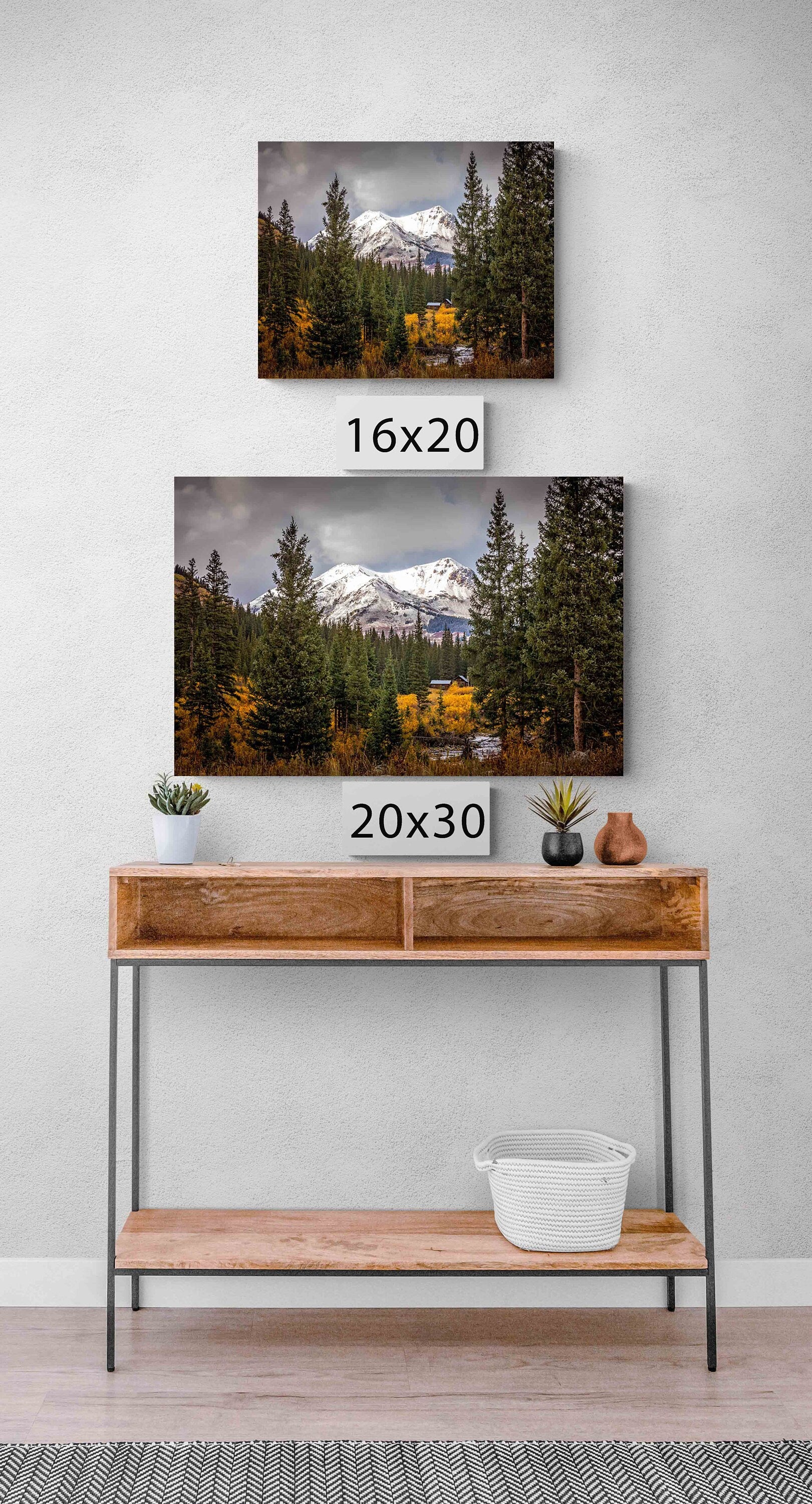 Colorado Autumn Mountain Landscape Photo, Fall Nature Canvas Print, San Juan Rocky Mountain Photography, Large Wall Art, Crested Butte