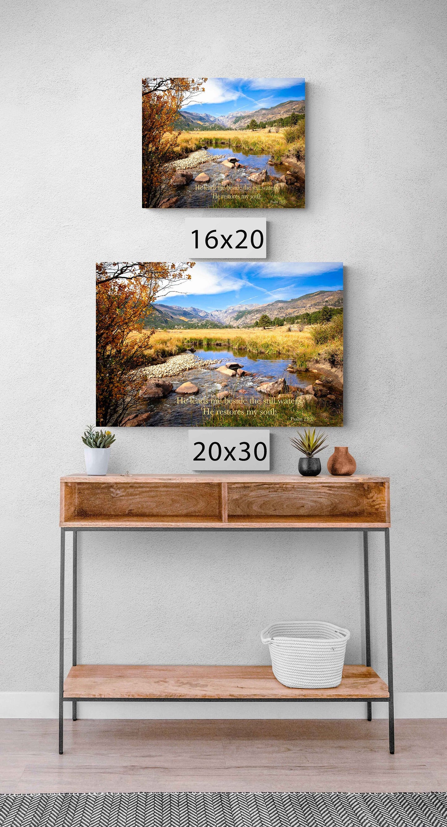 Psalm 23:3 Christian Inspirational Wall Art, He Restores My Soul, Rocky Mountain National Park, Scripture Canvas, Colorado Landscape Photo