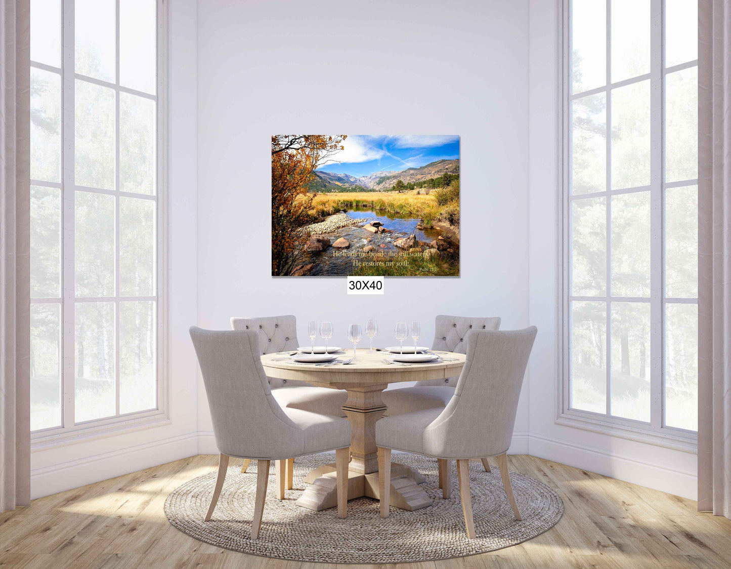 Psalm 23:3 Christian Inspirational Wall Art, He Restores My Soul, Rocky Mountain National Park, Scripture Canvas, Colorado Landscape Photo