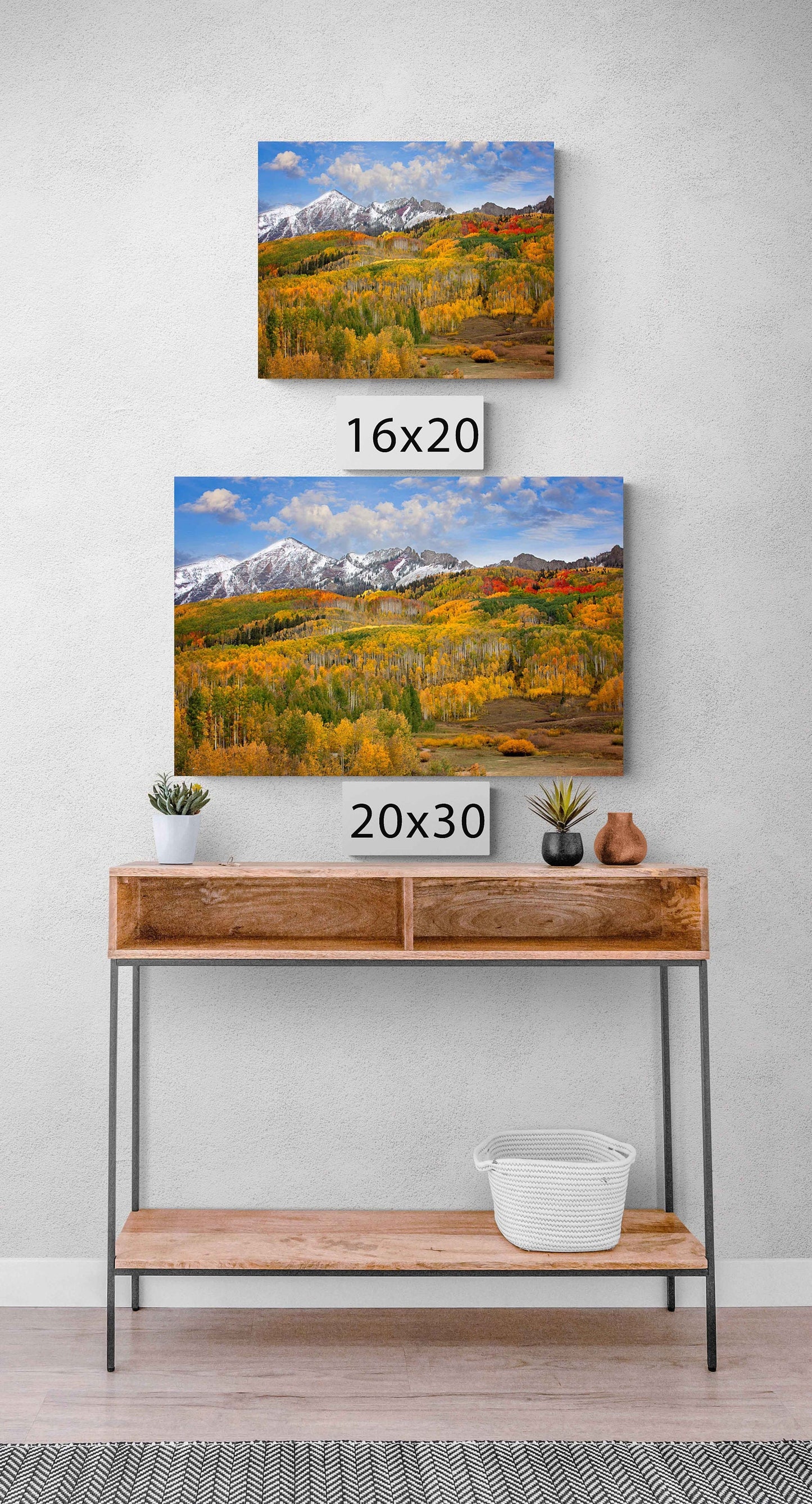 Crested Butte Colorado Autumn Mountain Landscape Photo, Golden Aspen Trees, Fall Nature Canvas Print, San Juan Rocky Mountain Photography