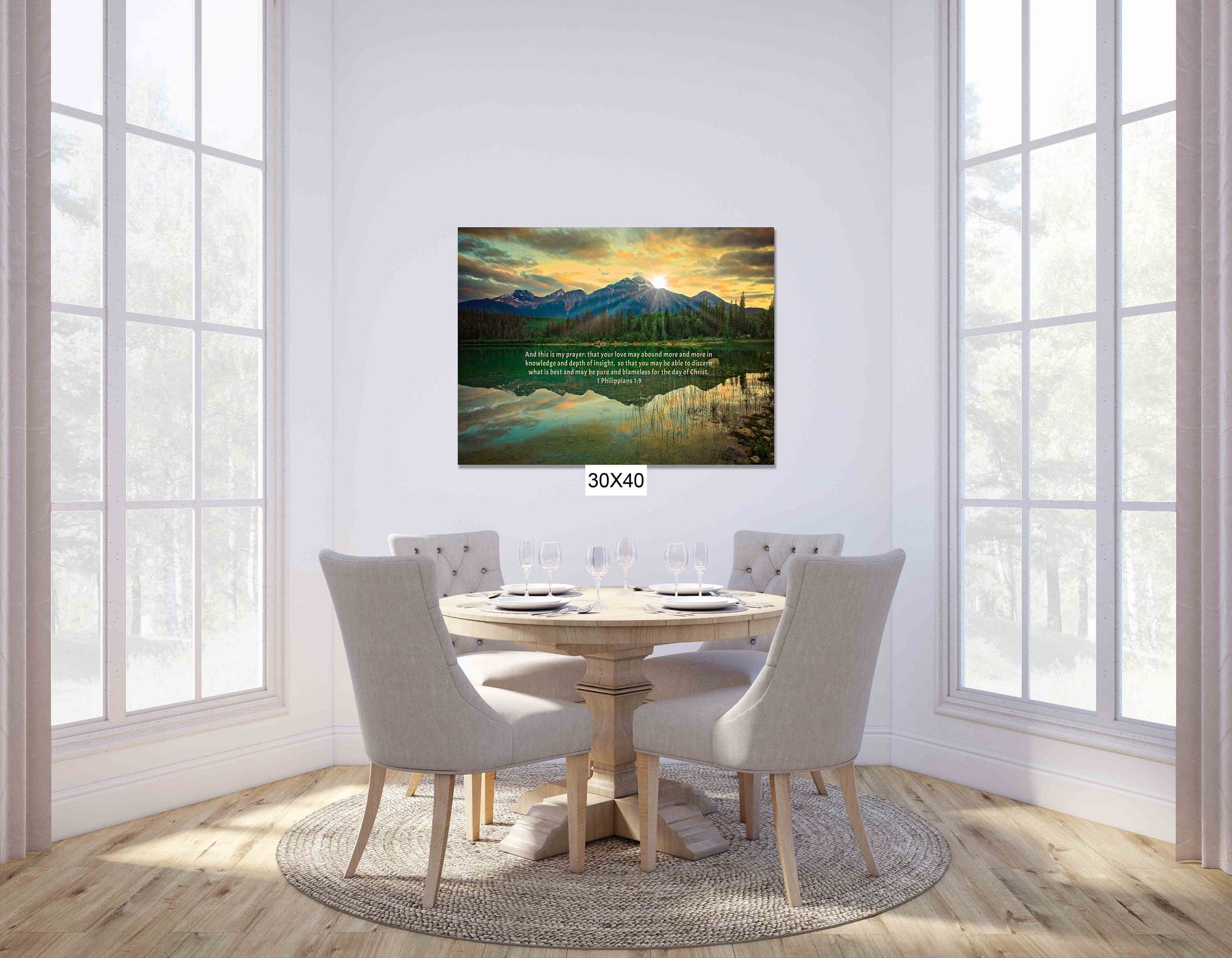 This is My Prayer Bible Verse Photo Canvas, 1 Philippians 1:9 Christian Scripture Inspirational Wall Art, Canadian Rockies, Jasper