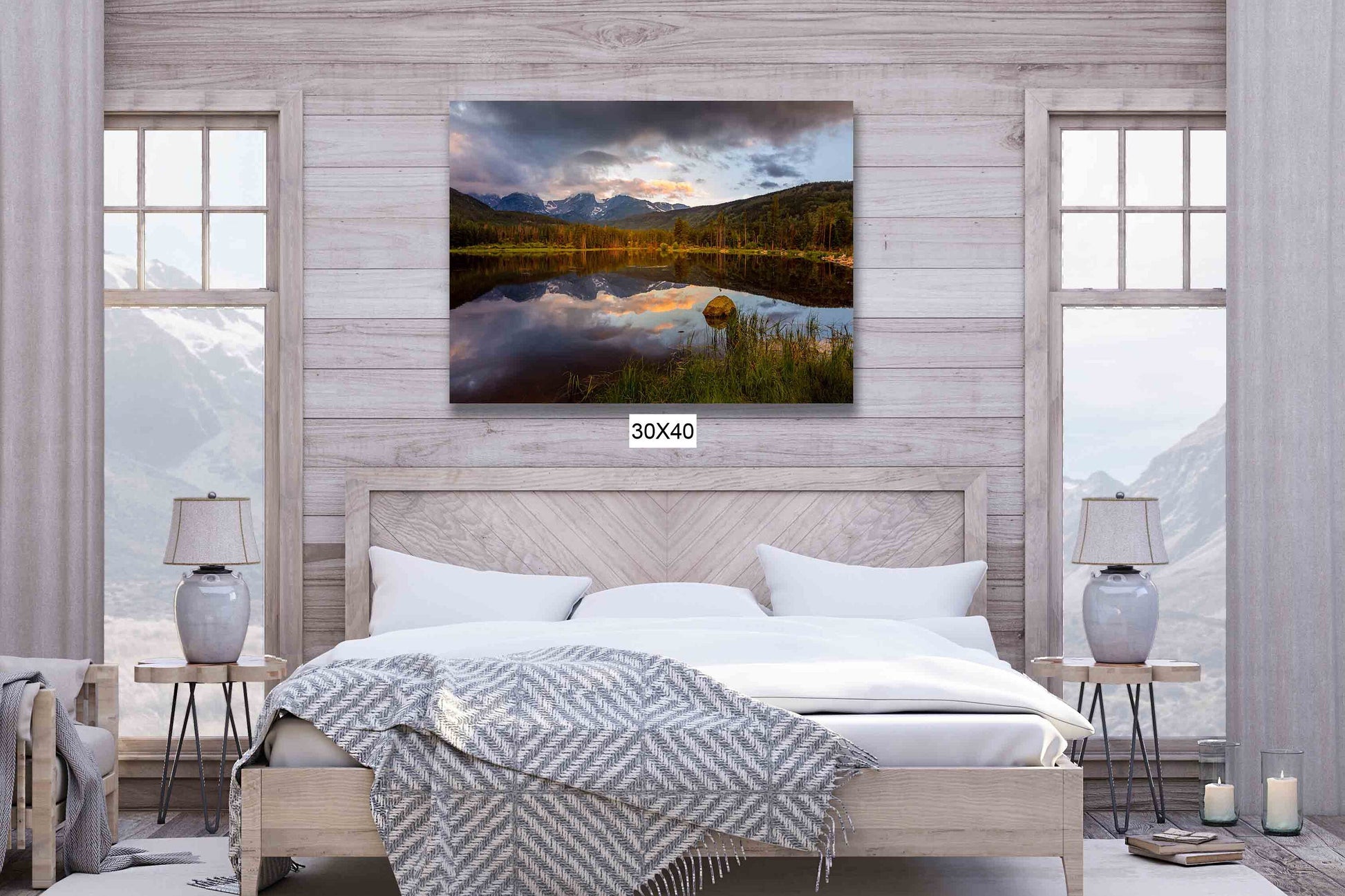 Colorado Landscape Sunrise Print, Rocky Mountain National Park Sprague Lake, Mountain Scenery, Canvas Wall Art, Decor for Home and Office