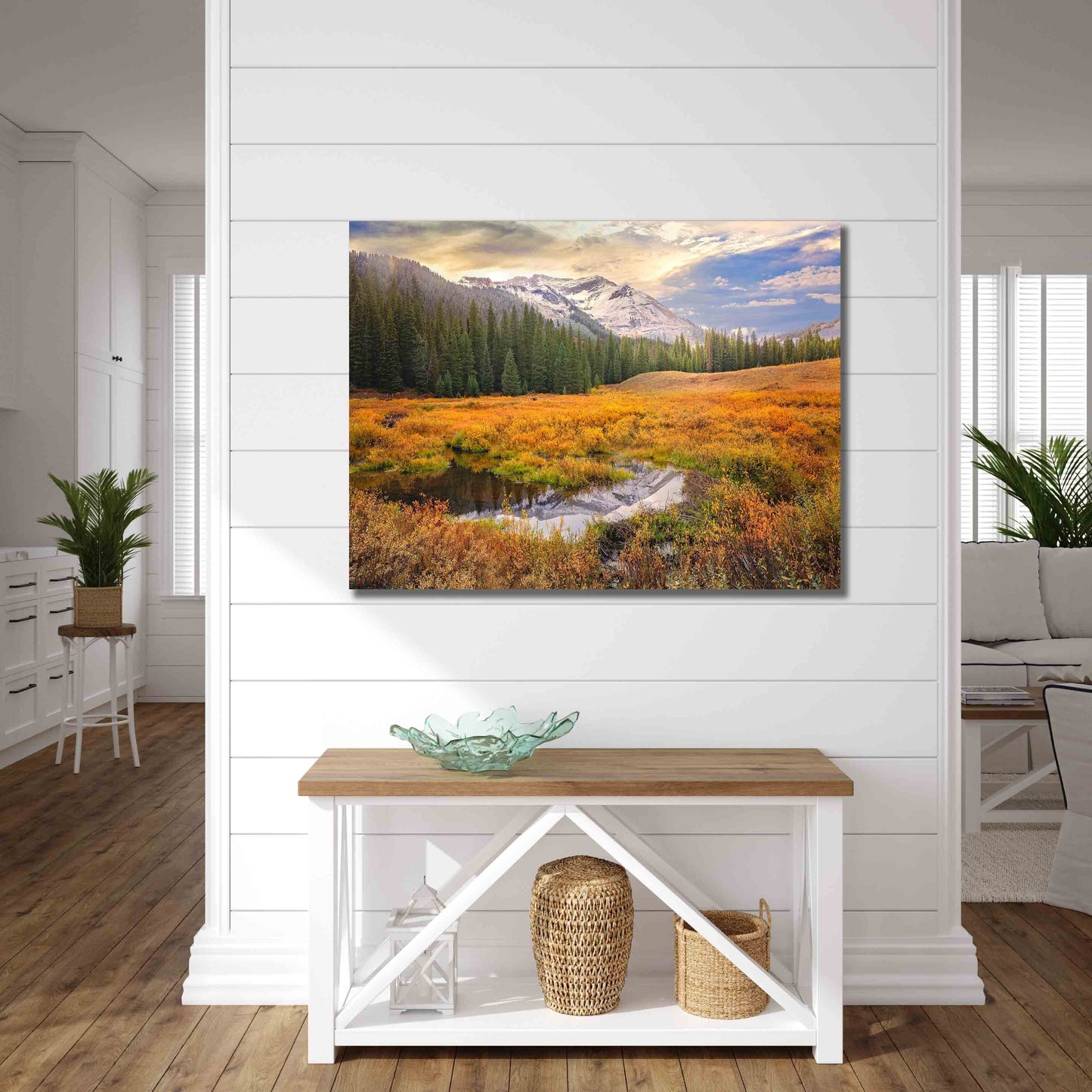 Mountain Reflection Snowy Peak Landscape Photo, Crested Butte Colorado, Autumn Aspen Trees, Fall Colors Canvas Print, San Juan Photography