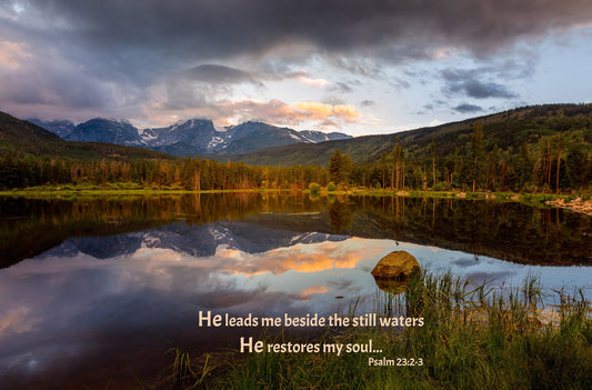 Psalm 23-6, Christian Inspirational Wall Art, Scripture Wall Canvas, He Leads Me Beside the Still Waters, Colorado Landscape Photography