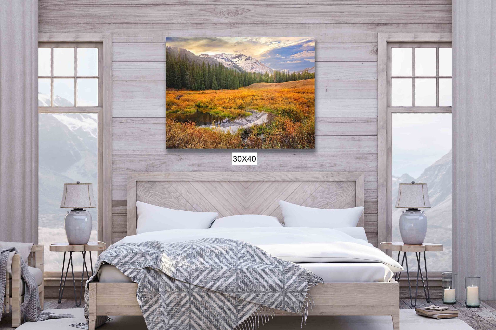 Mountain Reflection Snowy Peak Landscape Photo, Crested Butte Colorado, Autumn Aspen Trees, Fall Colors Canvas Print, San Juan Photography