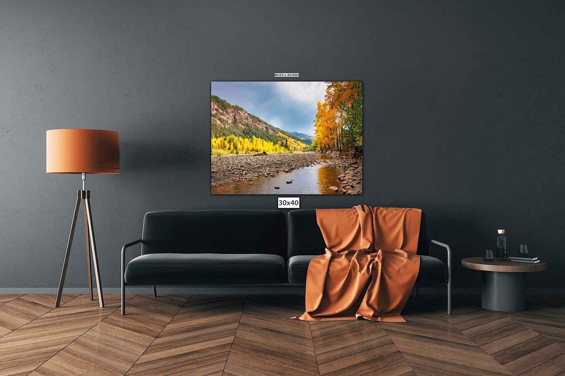 Colorado Landscape Fall Foliage Canvas, Crystal River Autumn Aspen Trees Photo Print, Beautiful Forest, San Juan Rocky Mountain Photography