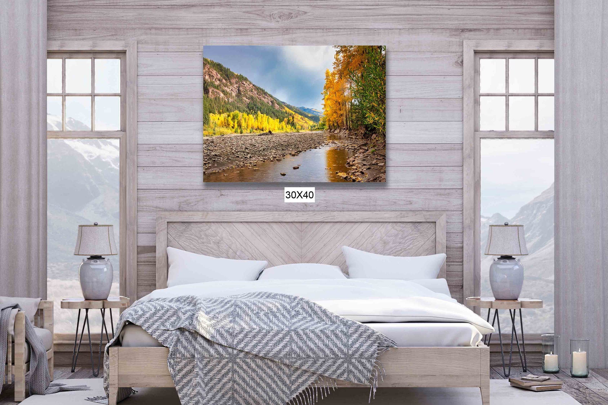 Colorado Landscape Fall Foliage Canvas, Crystal River Autumn Aspen Trees Photo Print, Beautiful Forest, San Juan Rocky Mountain Photography