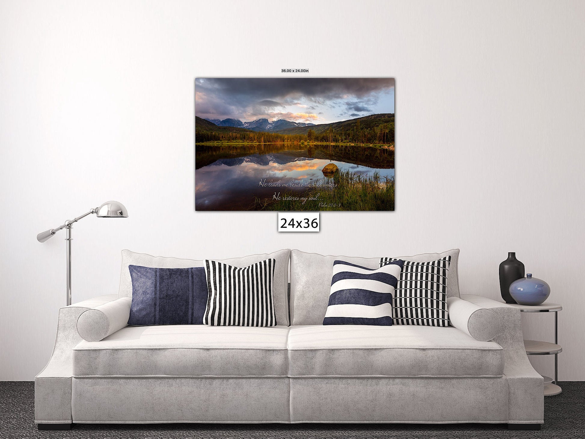 Psalm 23-6, Christian Inspirational Wall Art, Scripture Wall Canvas, He Leads Me Beside the Still Waters, Colorado Landscape Photography