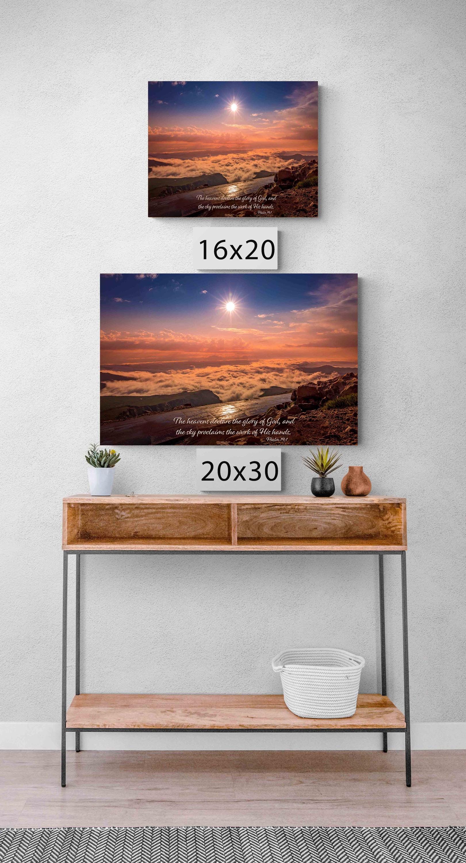 The Heavens Declare the Glory of God, Psalm 19:1 Christian Inspirational Wall Art, Mt. Evans Sunrise, Colorado Landscape, Scripture Canvas