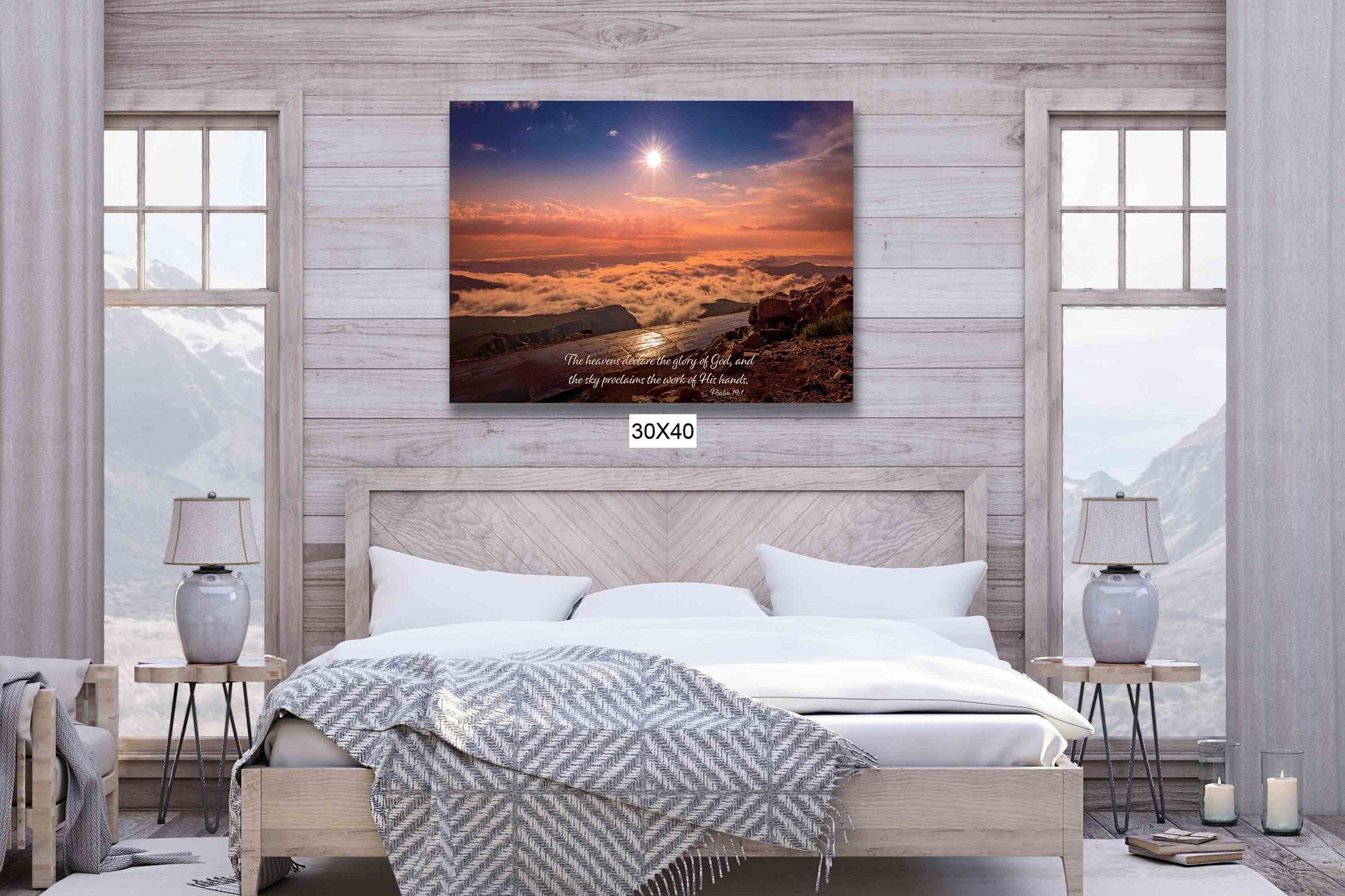 The Heavens Declare the Glory of God, Psalm 19:1 Christian Inspirational Wall Art, Mt. Evans Sunrise, Colorado Landscape, Scripture Canvas