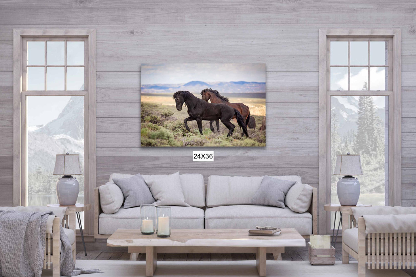 Wild Mustang Black Stallion Photo, Wild Horses in Colorado Wall Art Print, Wildlife Canvas, Cowboy Old West Decor for Home or Office