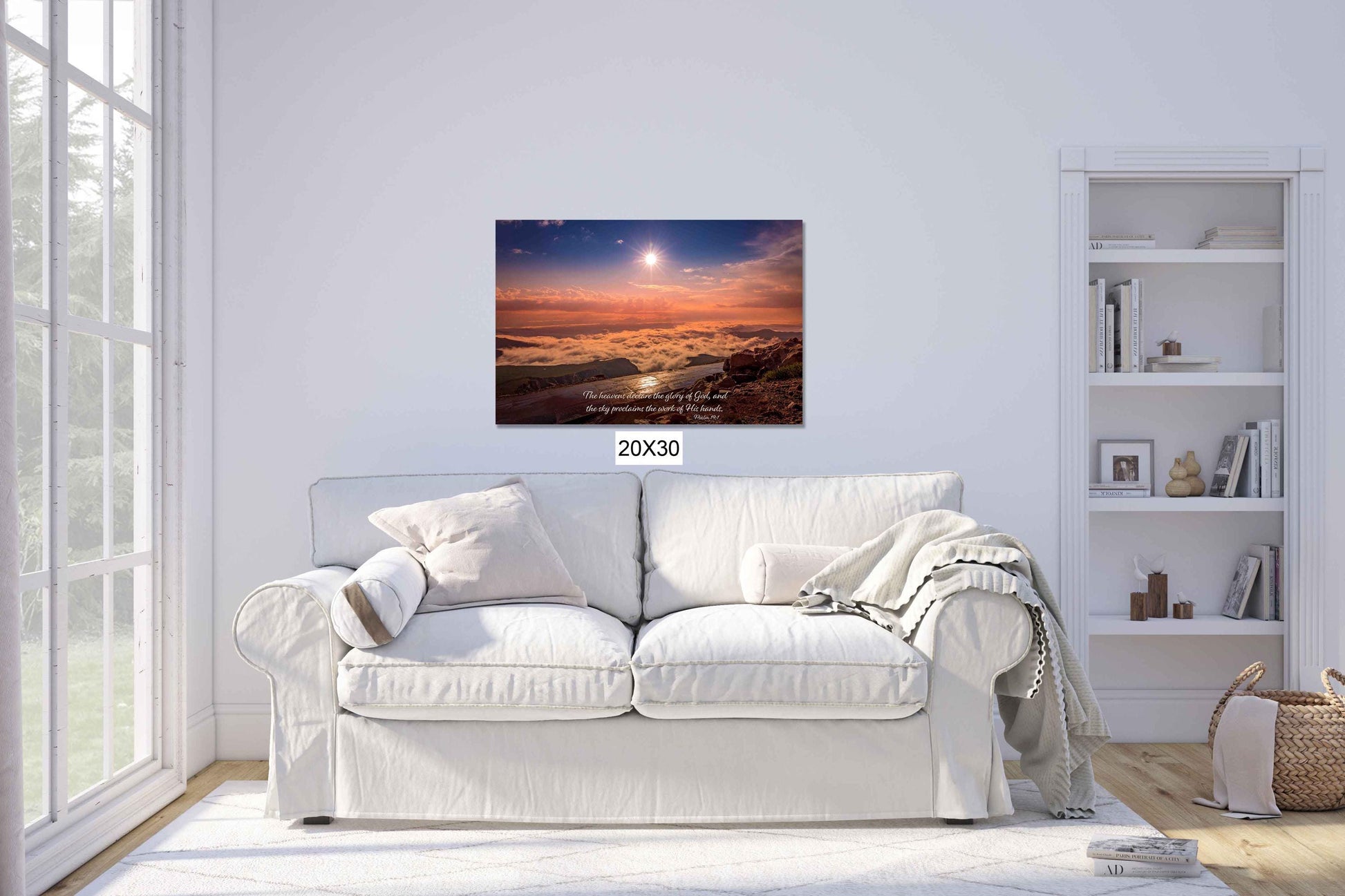 The Heavens Declare the Glory of God, Psalm 19:1 Christian Inspirational Wall Art, Mt. Evans Sunrise, Colorado Landscape, Scripture Canvas