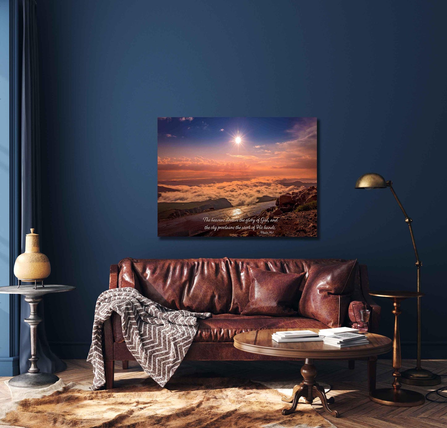 The Heavens Declare the Glory of God, Psalm 19:1 Christian Inspirational Wall Art, Mt. Evans Sunrise, Colorado Landscape, Scripture Canvas