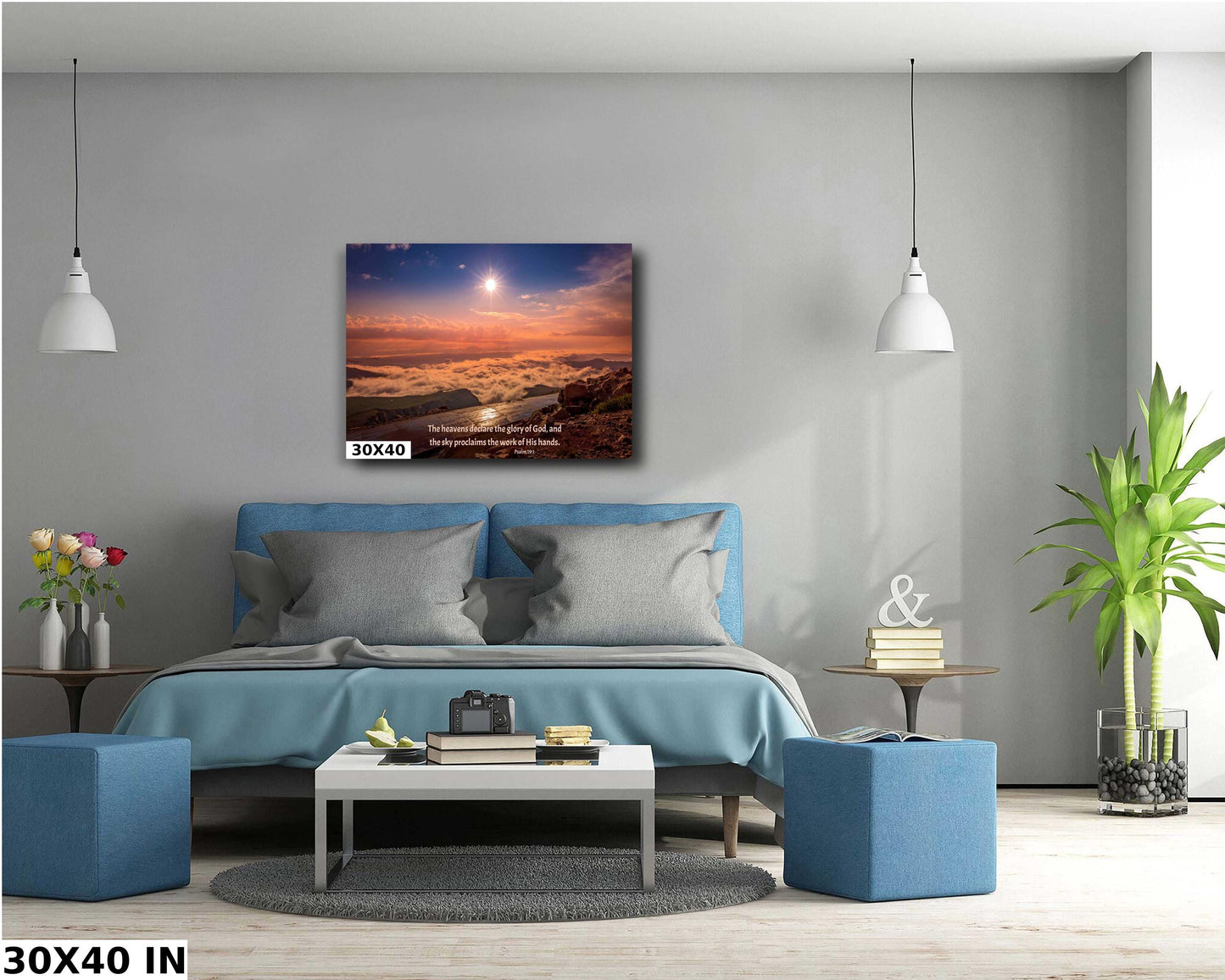 The Heavens Declare the Glory of God, Psalm 19:1 Christian Inspirational Wall Art, Mt. Evans Sunrise, Colorado Landscape, Scripture Canvas