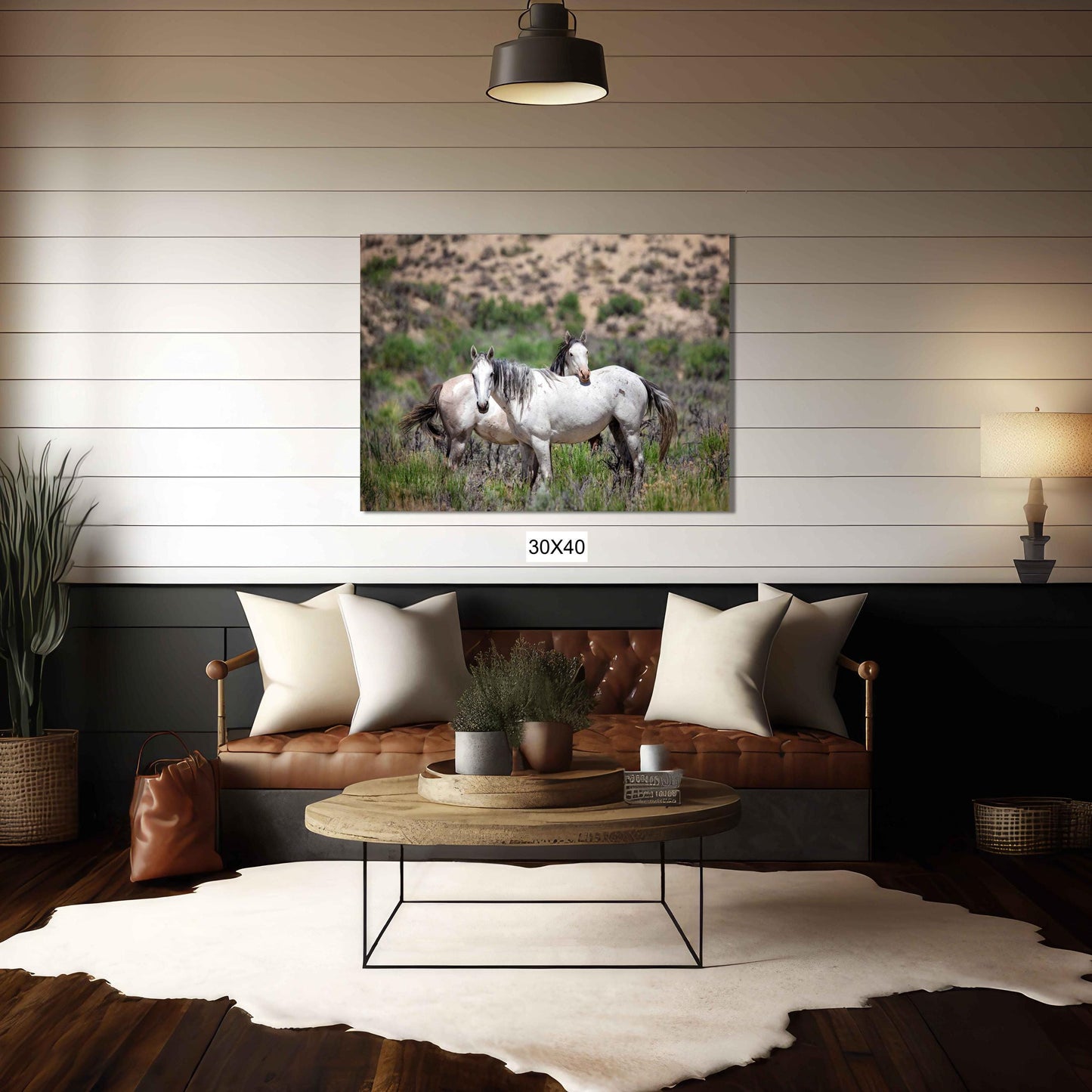 Wild Mustangs Photo, Wild Horses in Colorado Wall Art Print, Pinto and Gray Mares, Wildlife Canvas, Cowboy Old West Decor for Home or Office