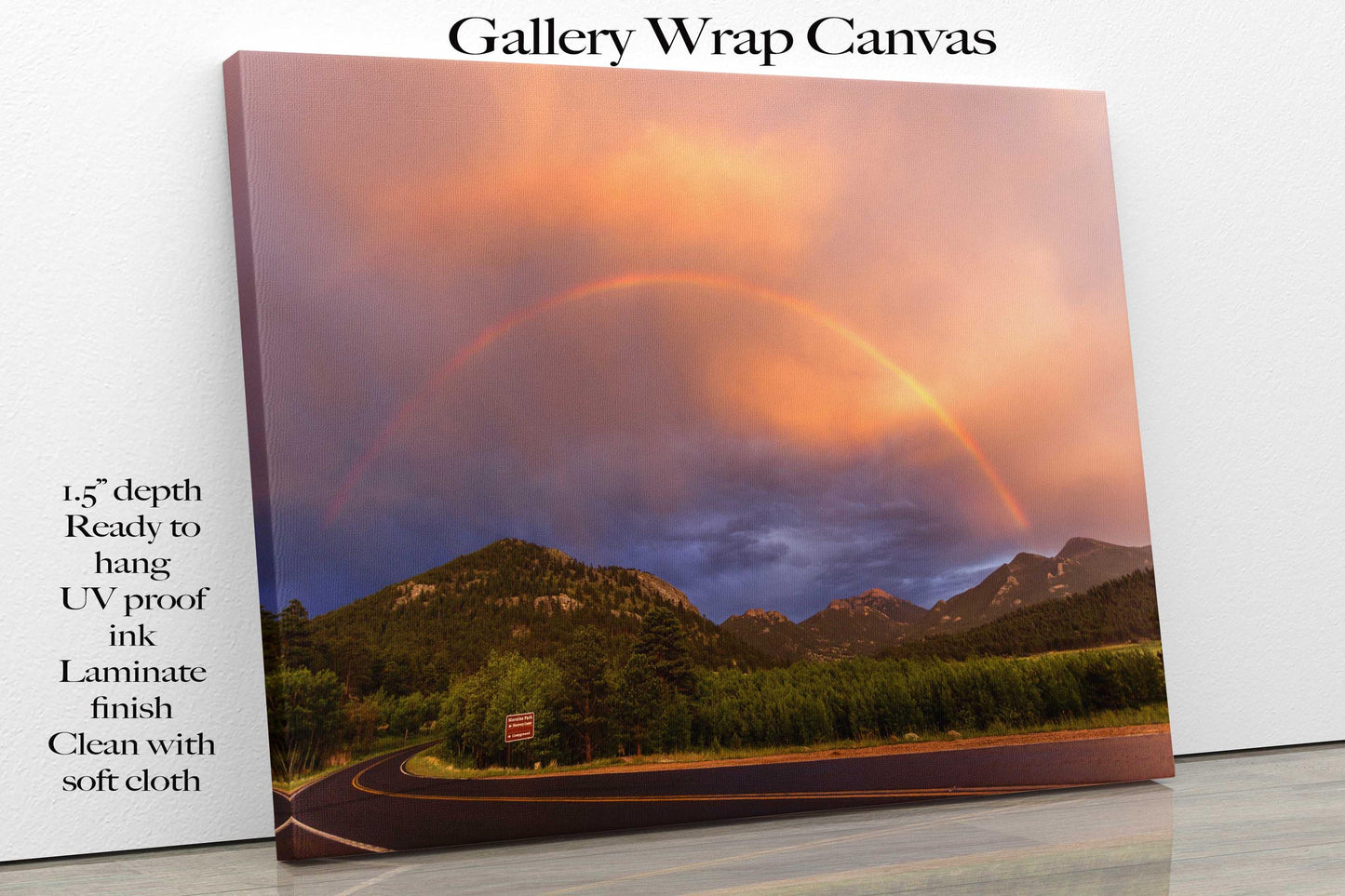 Rainbow in Rocky Mountain National Park Photo Print, Moraine Meadow Sunset, Colorado Landscape Canvas Wall Art, Mountain Scene Home Decor