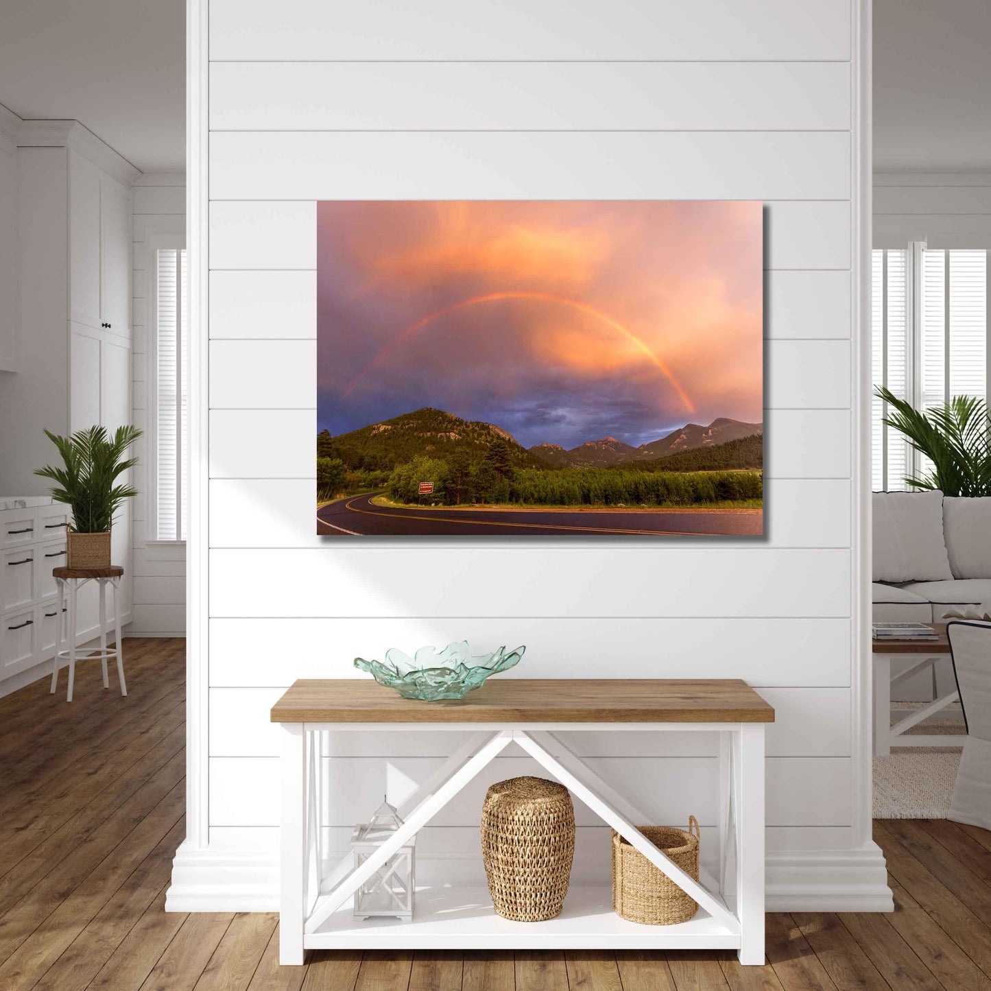 Rainbow in Rocky Mountain National Park Photo Print, Moraine Meadow Sunset, Colorado Landscape Canvas Wall Art, Mountain Scene Home Decor