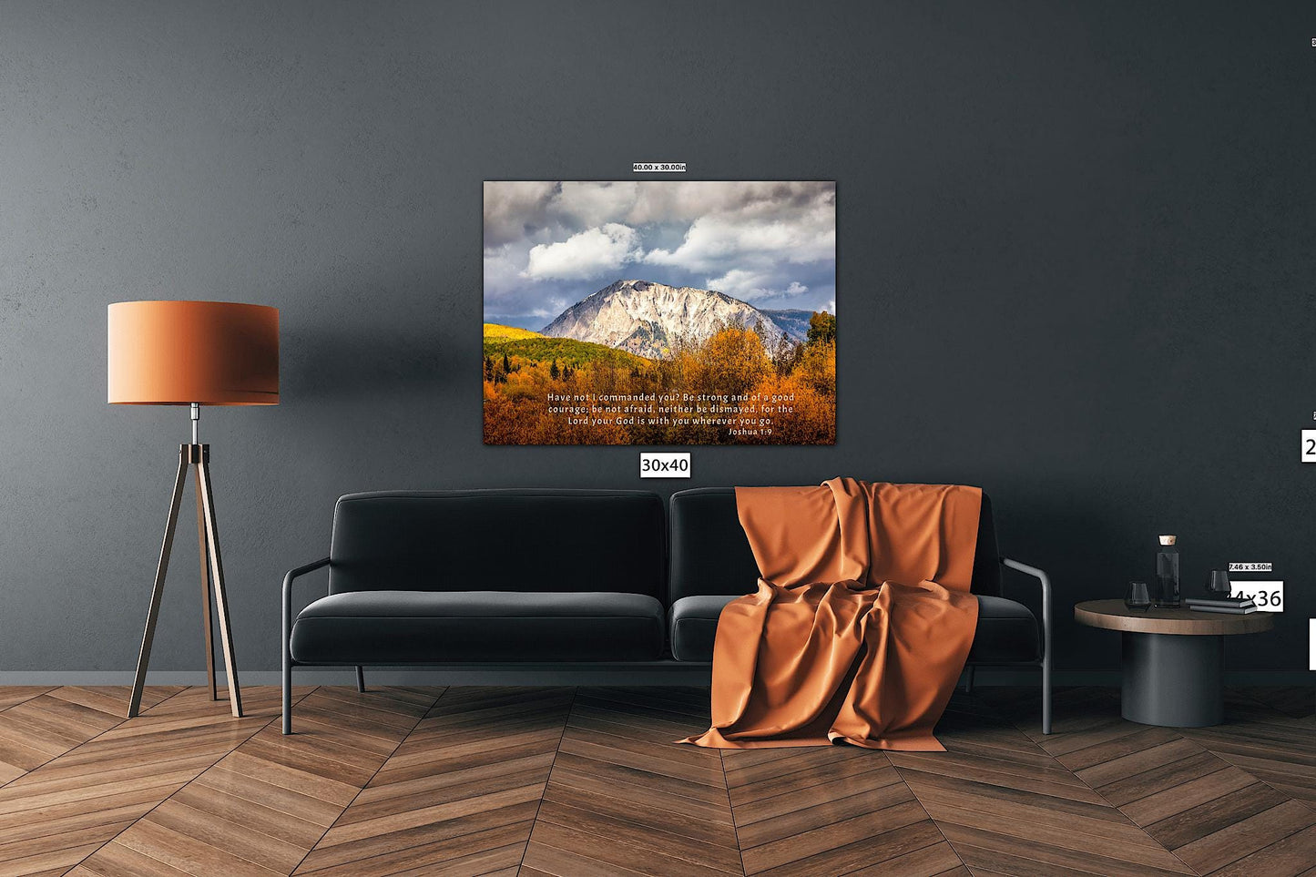 The Lord is With You, Joshua 1:9 Christian Inspirational Wall Art, Colorado Autumn Landscape Picture, Crested Butte Scripture Canvas